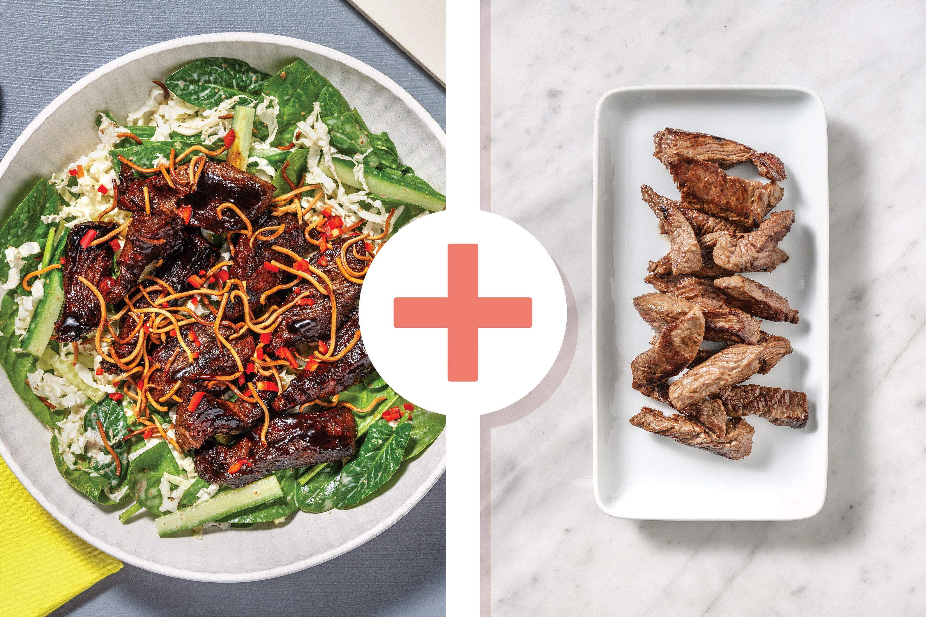 Quick Double HoneySoy Beef & Wombok Salad Recipe HelloFresh