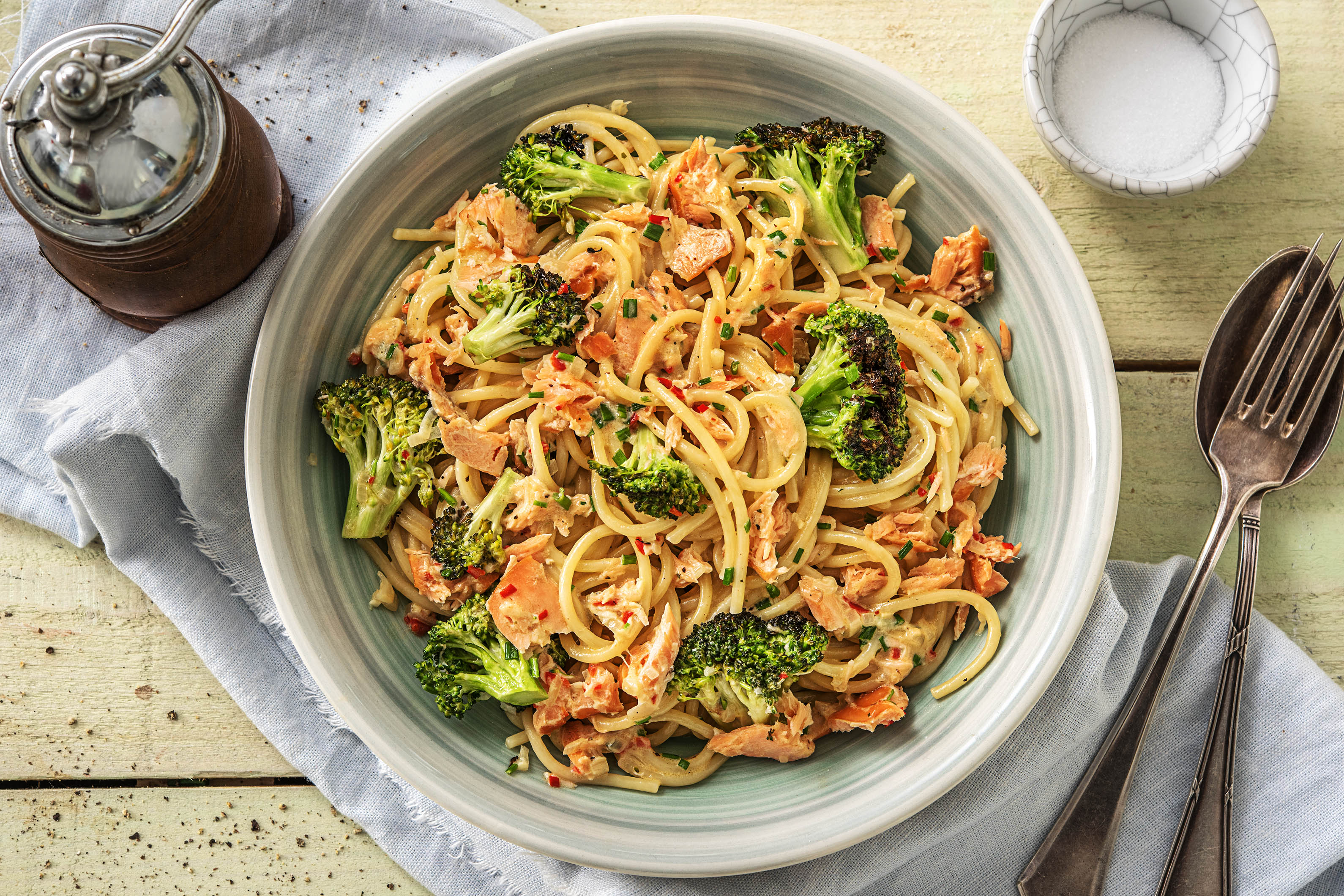 Smoked Salmon Spaghetti with Broccoli Recipe | HelloFresh