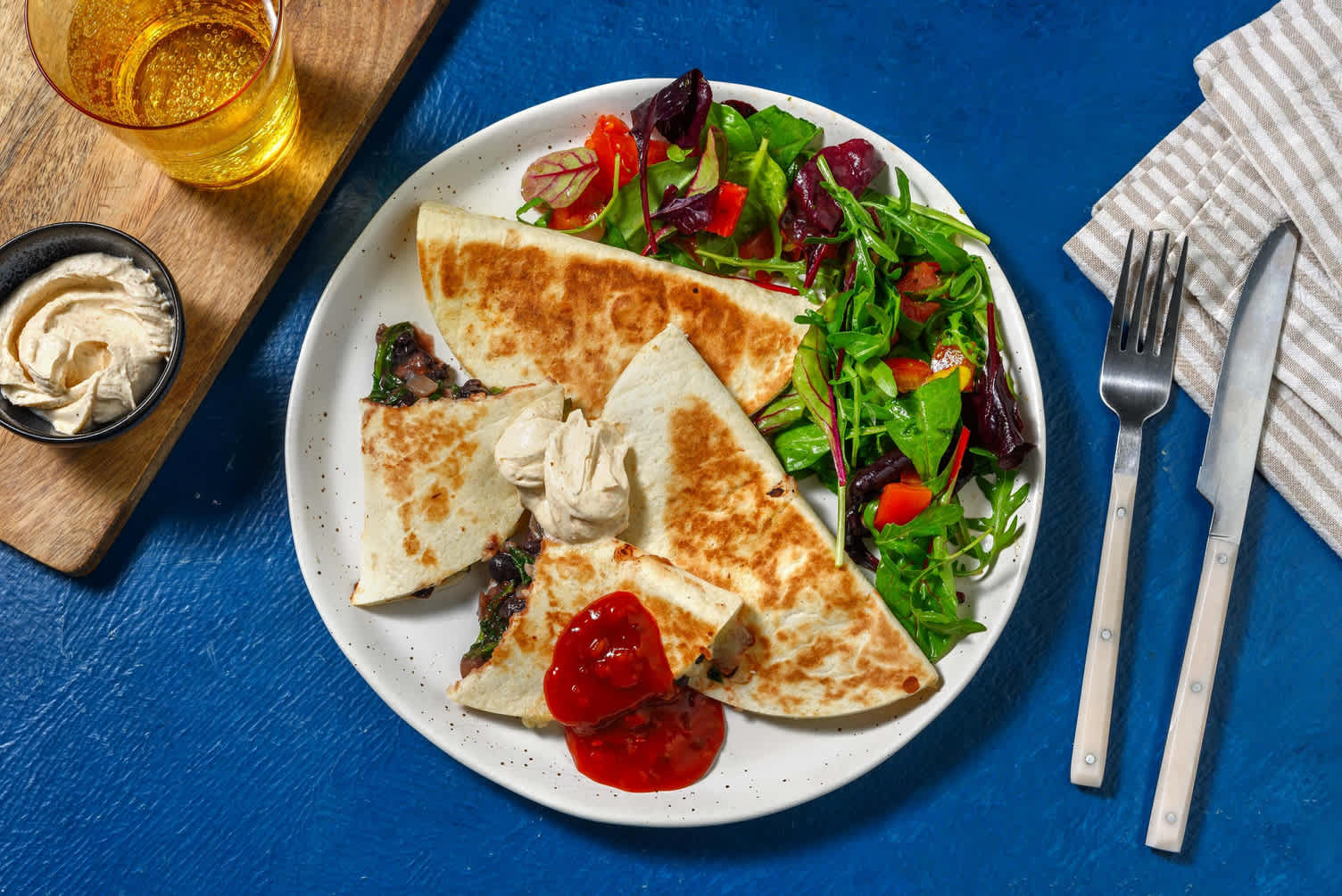 Kale and Black Bean Quesadillas Recipe HelloFresh