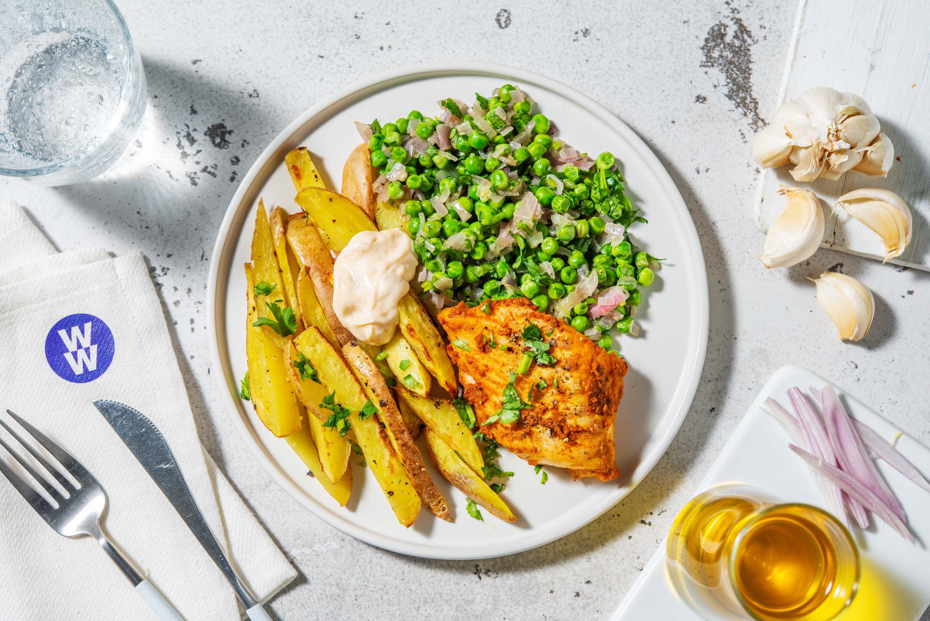 Korma Baked Cod and Chips Recipe | HelloFresh