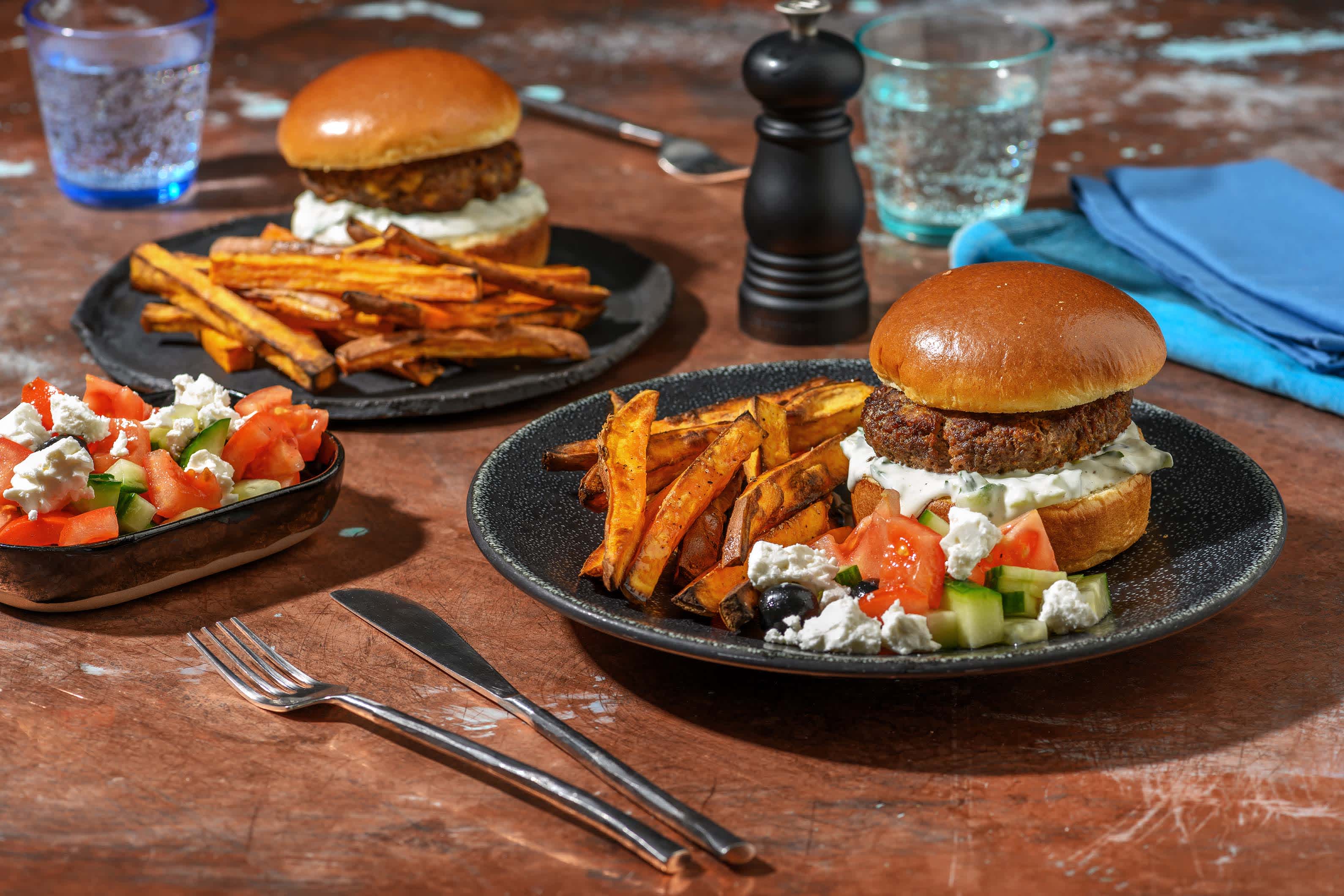 Lamb Burger and Homemade Tzatziki Recipe HelloFresh