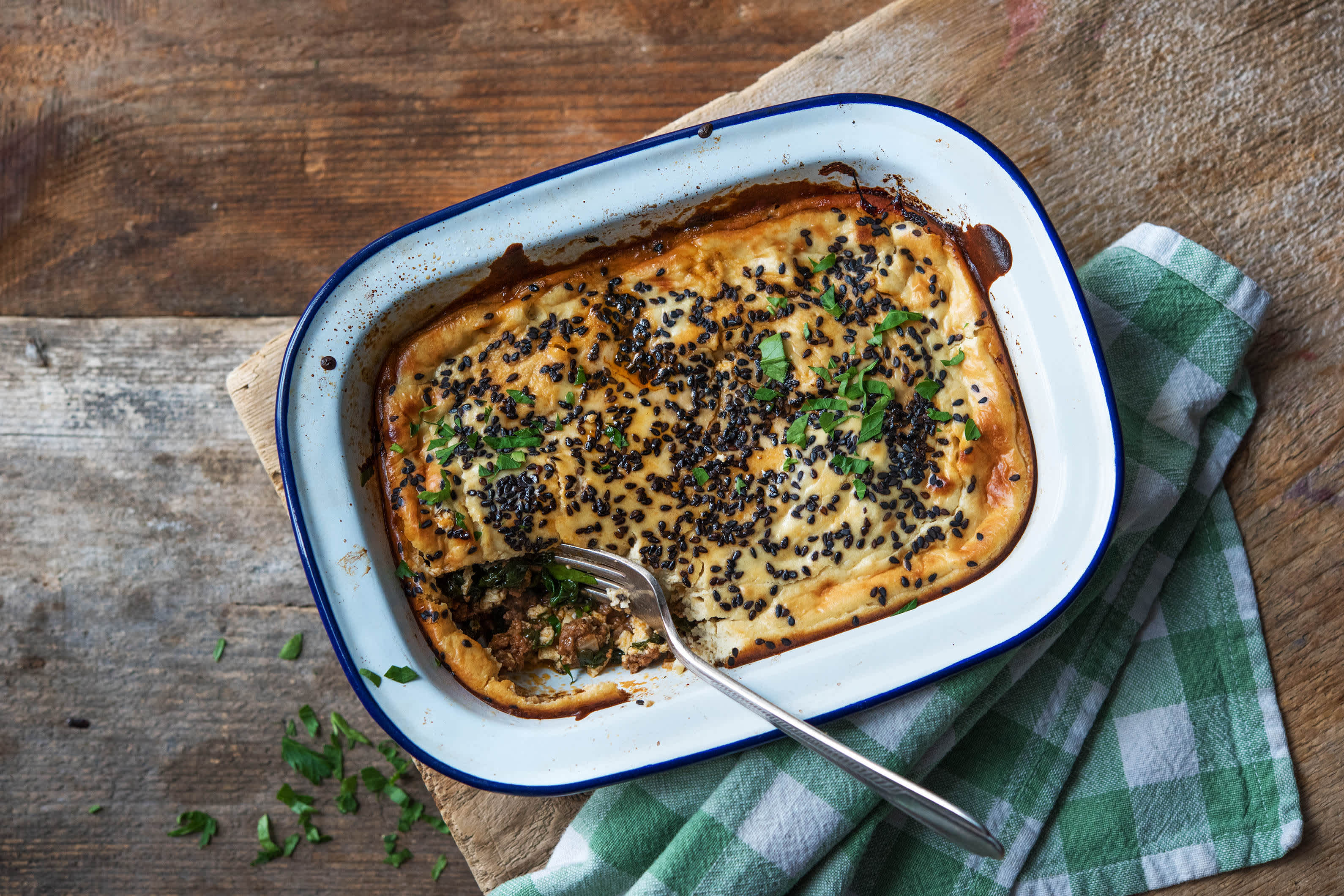 Moroccan Spiced Lamb & Tahini Yoghurt Pie Recipe HelloFresh