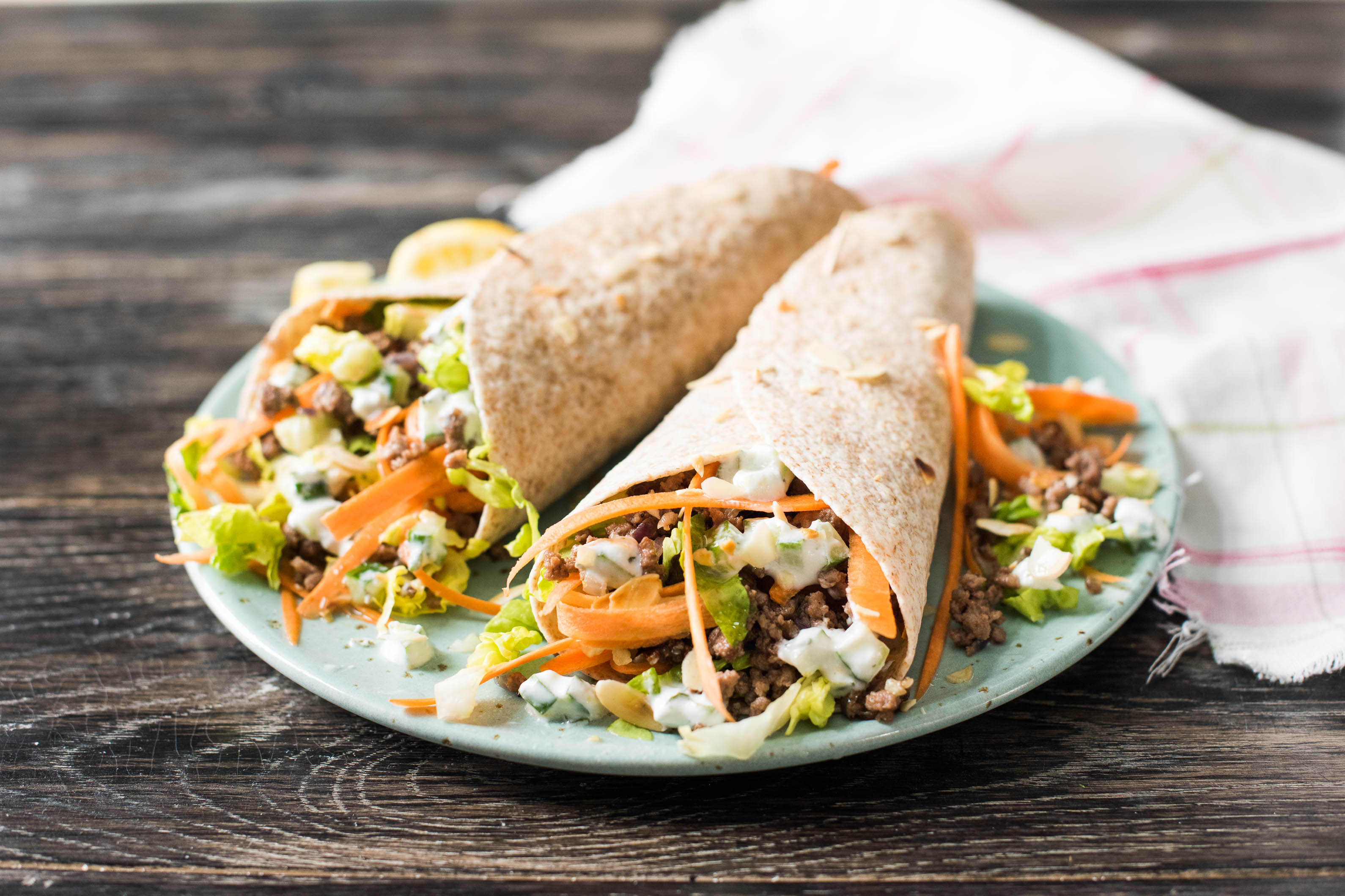 Lebanese Lamb Wraps with Minted Tzatziki Recipe HelloFresh
