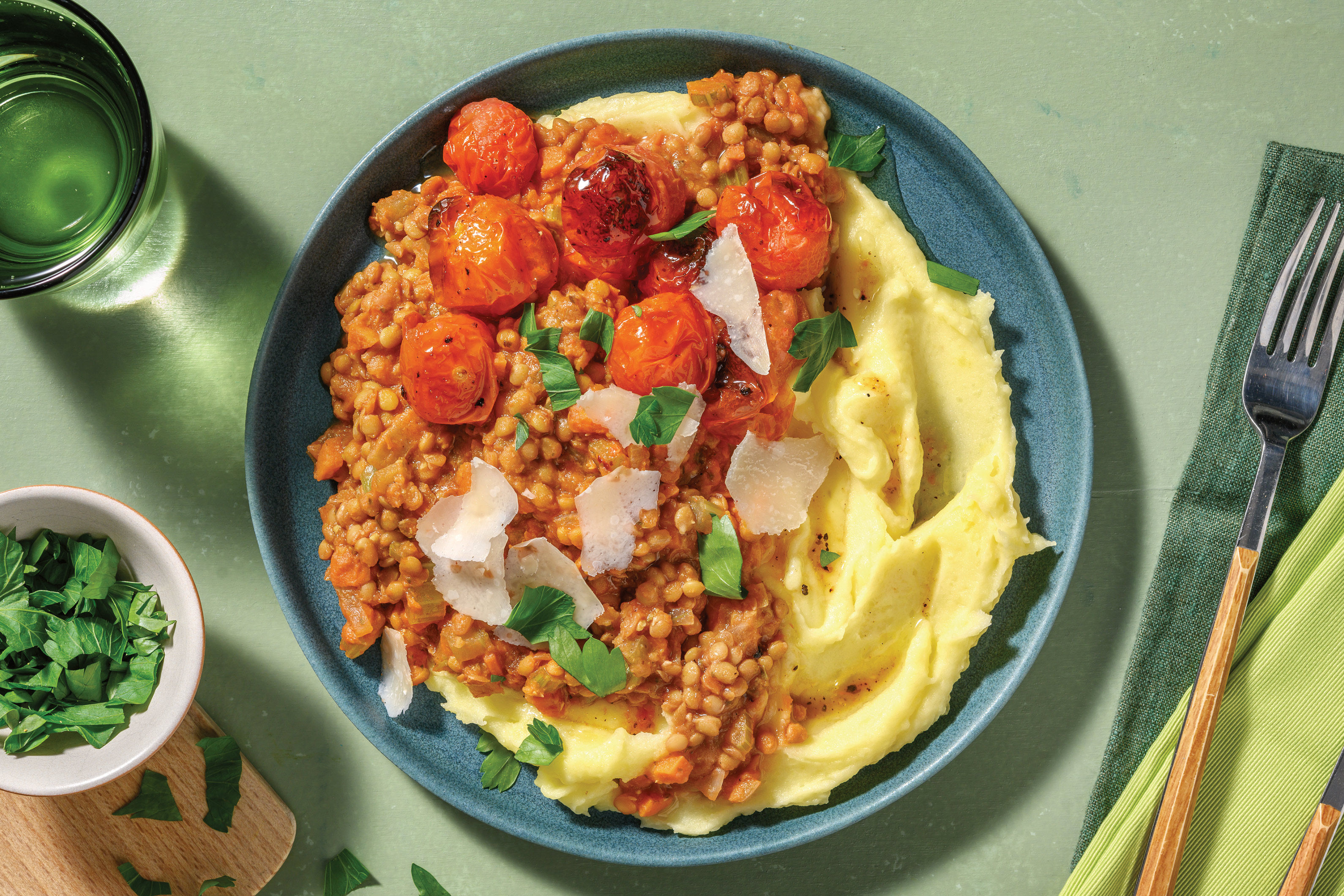 Lentil Pesto Bolognese & Mash Recipe HelloFresh