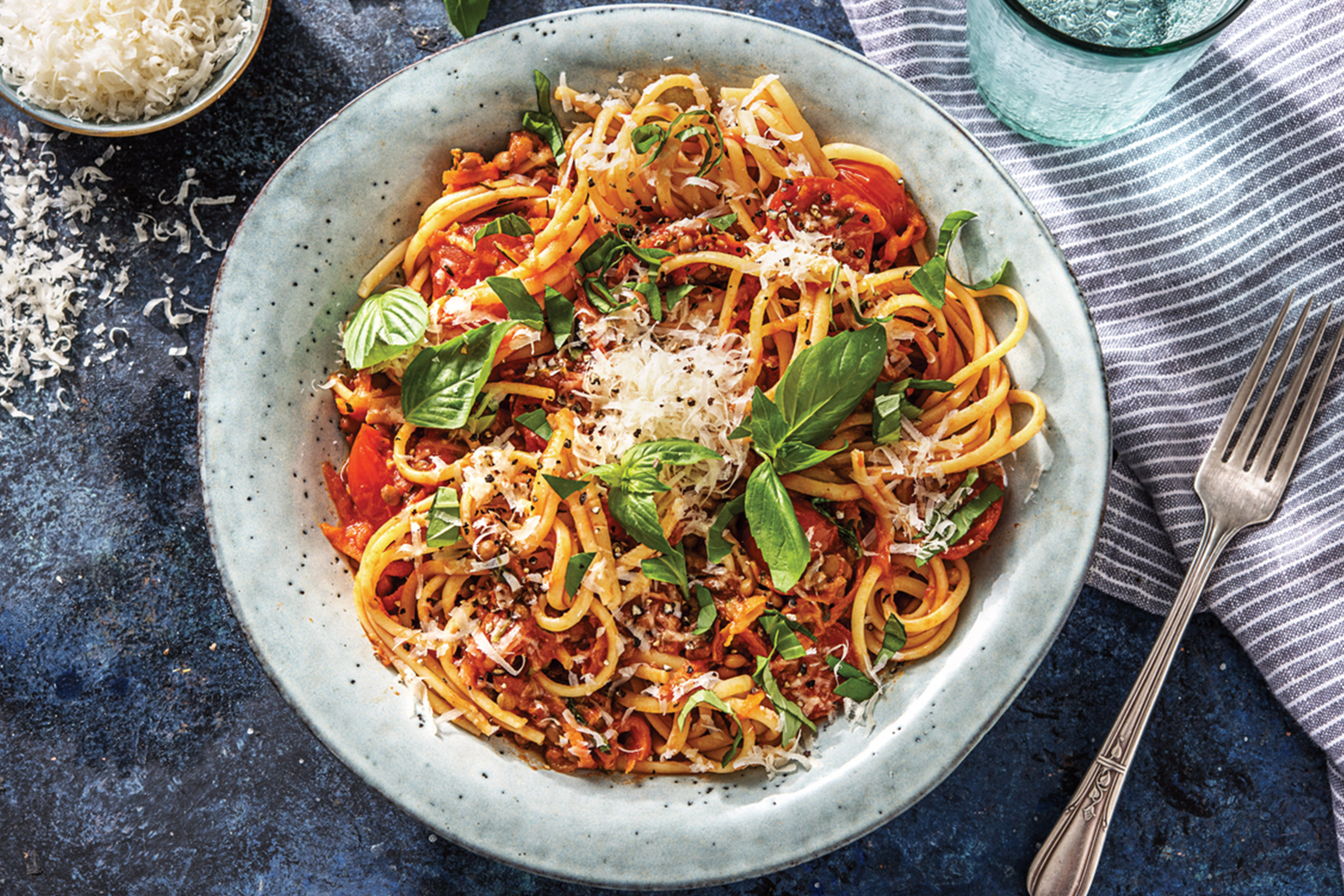 Lentil Tomato Linguine with Parmesan Recipe HelloFresh