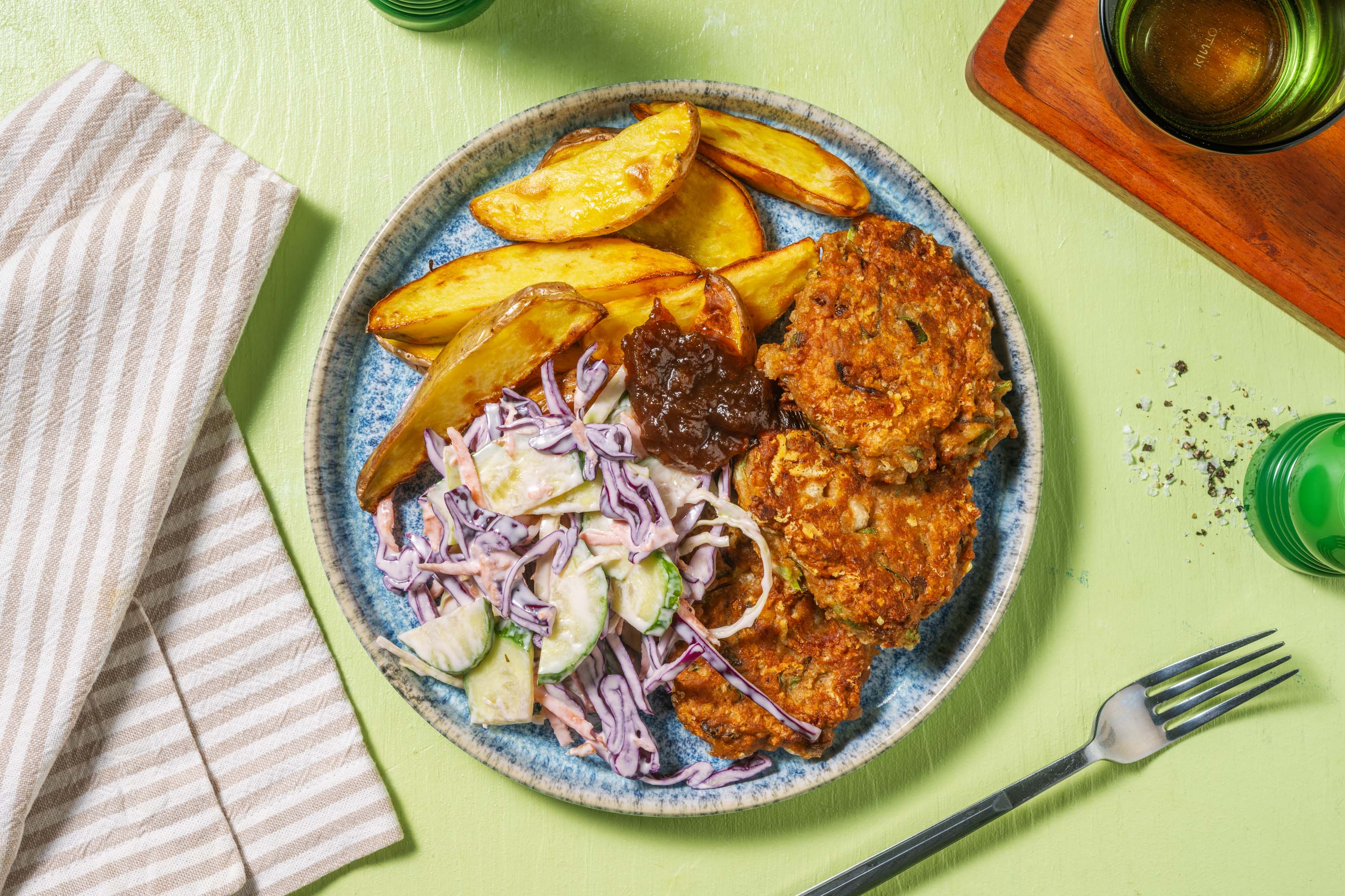 Louisiana Cannellini Bean Fritters & Wedges Recipe HelloFresh