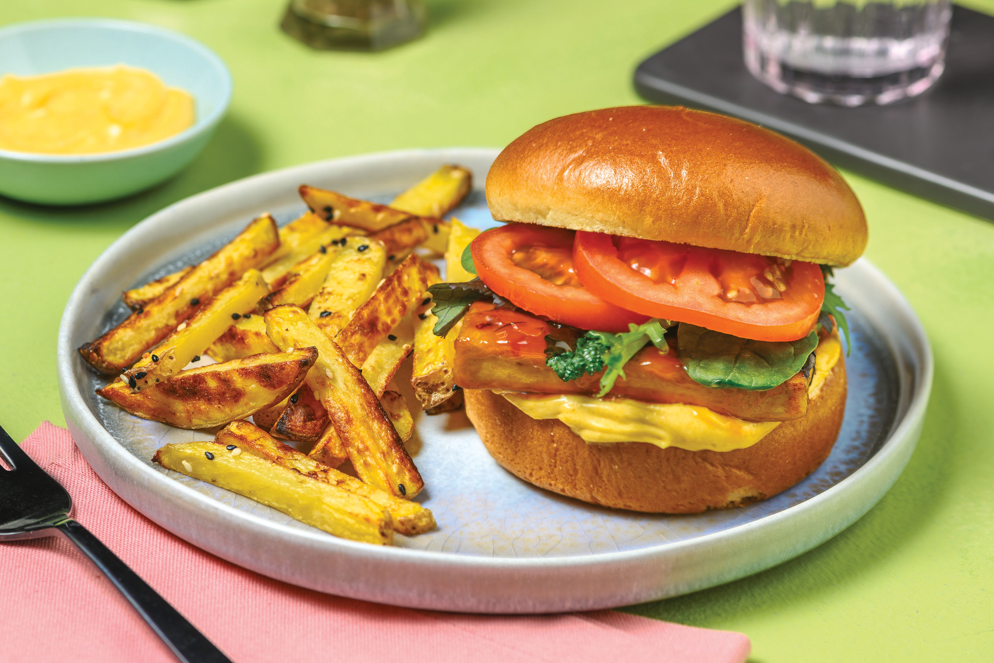 Makrut Lime & Sweet Chilli Glazed Tofu Burger Recipe HelloFresh