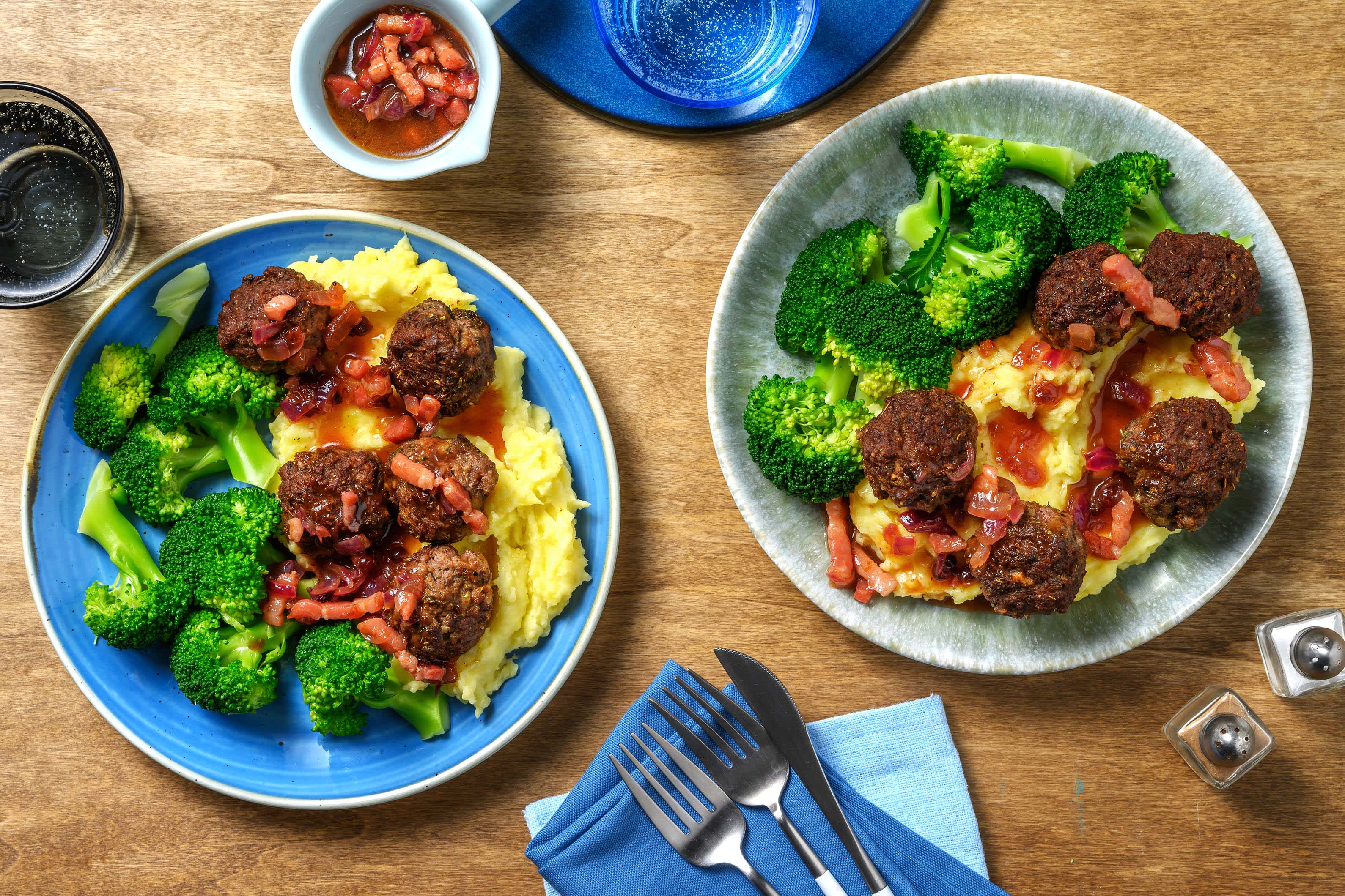 Meatballs in Bacon & Onion Gravy Recipe HelloFresh