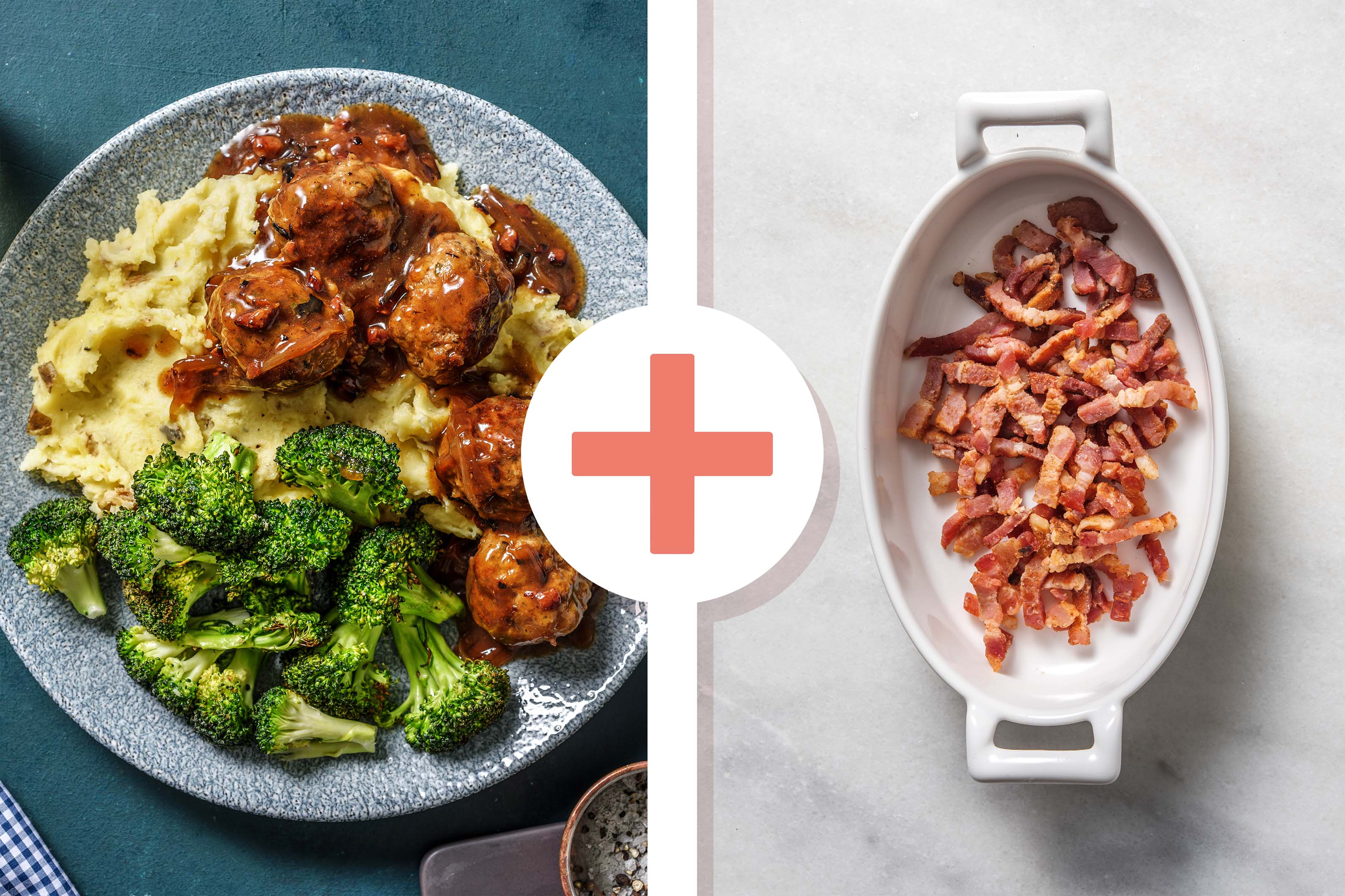 Meatballs with Double Bacon and Onion Gravy Recipe HelloFresh