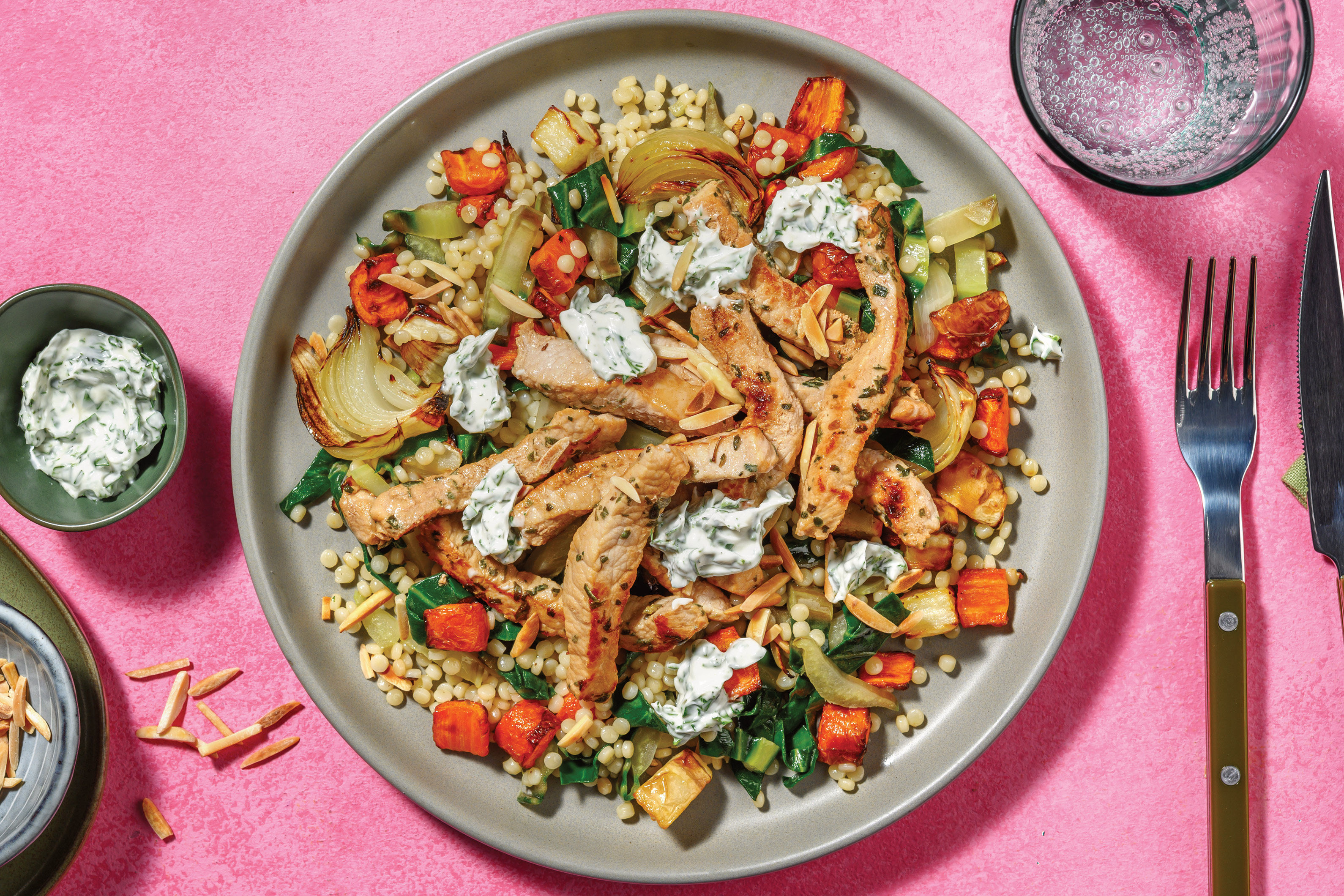 Mediterranean Pork & Winter Veggie Couscous Recipe HelloFresh