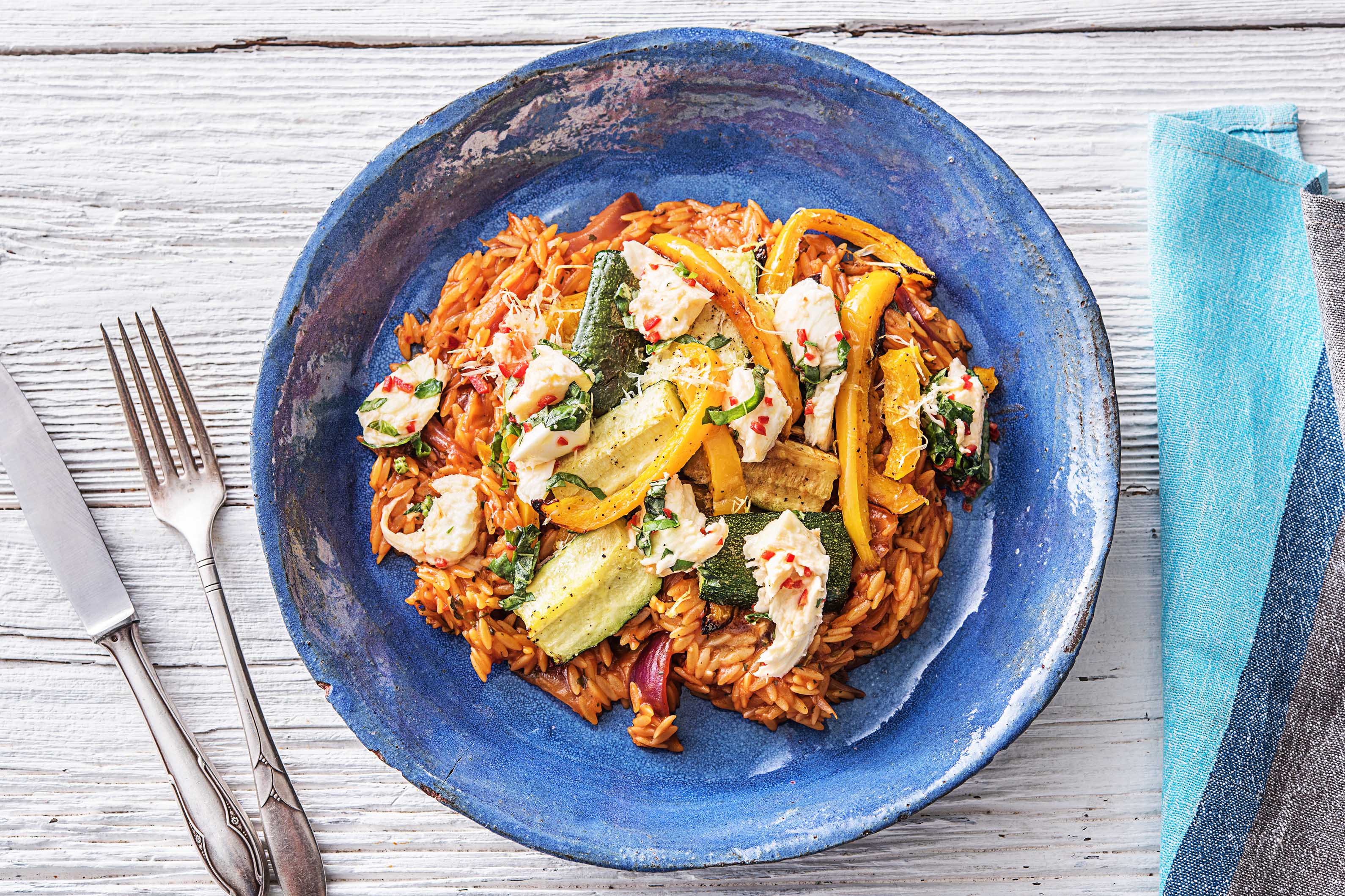 OrzoNudelRisotto mit Mozzarella Rezept HelloFresh