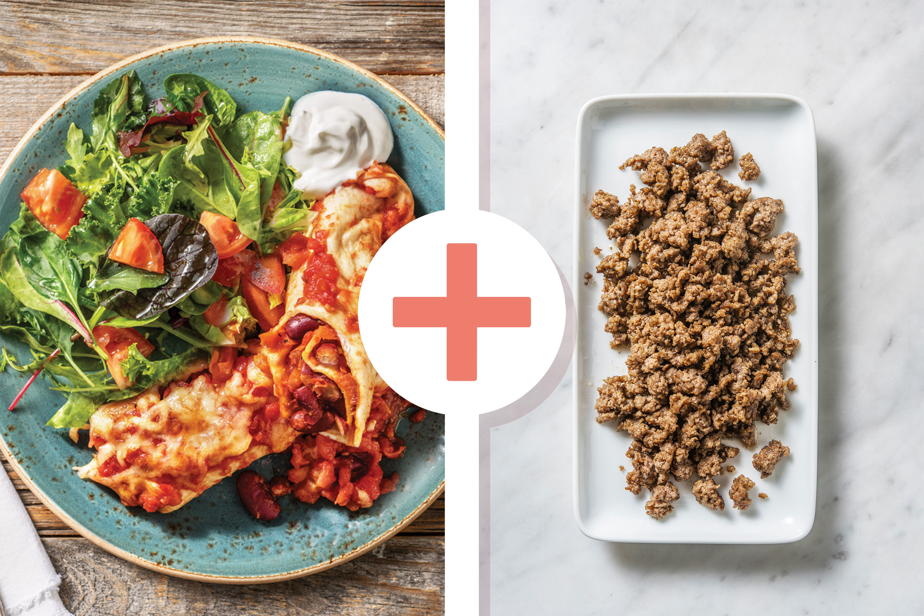 Cheesy Beef & Bean Enchiladas Recipe HelloFresh