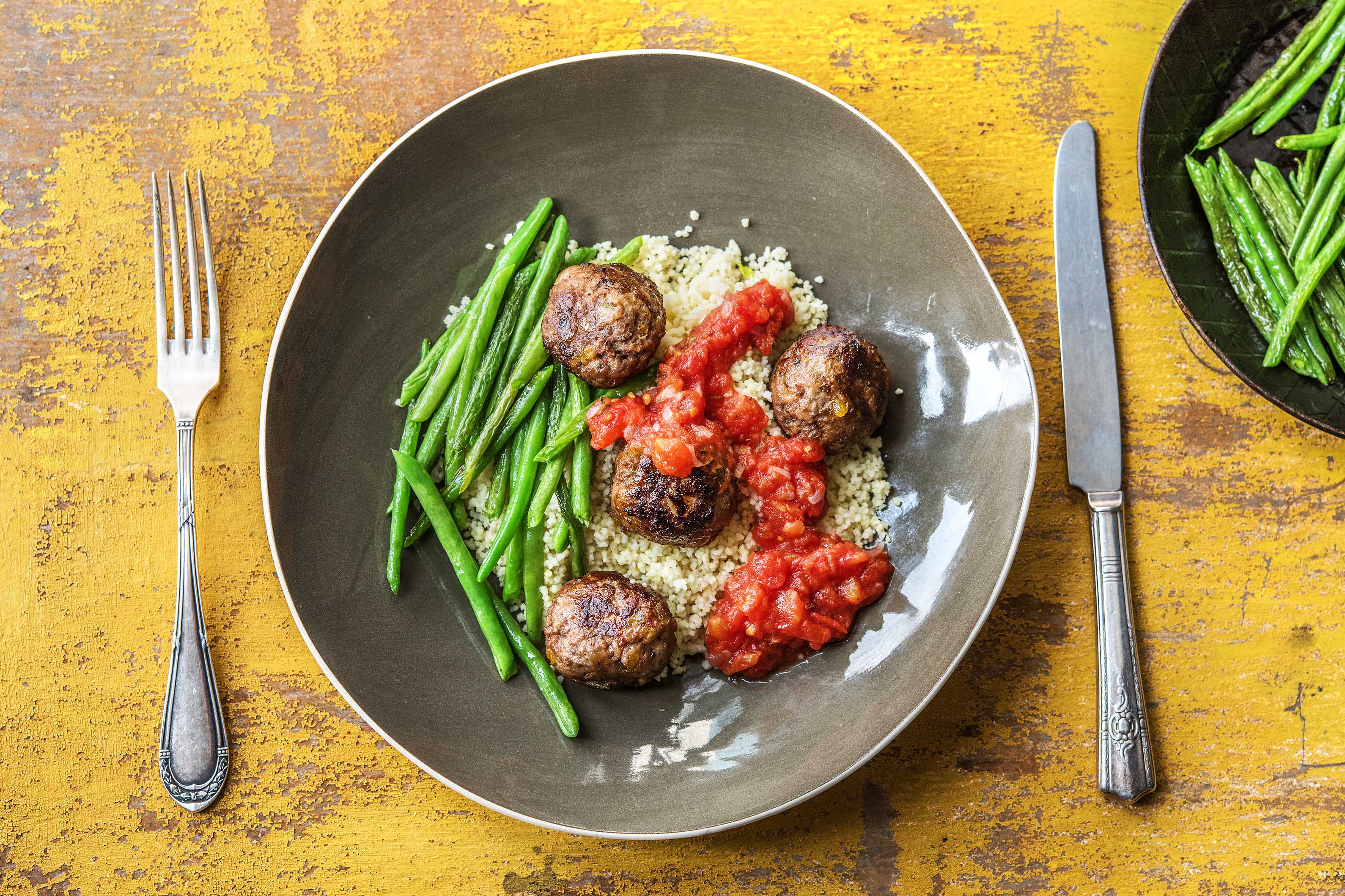 Lamb Meatballs with Coucous and Beans Recipe HelloFresh