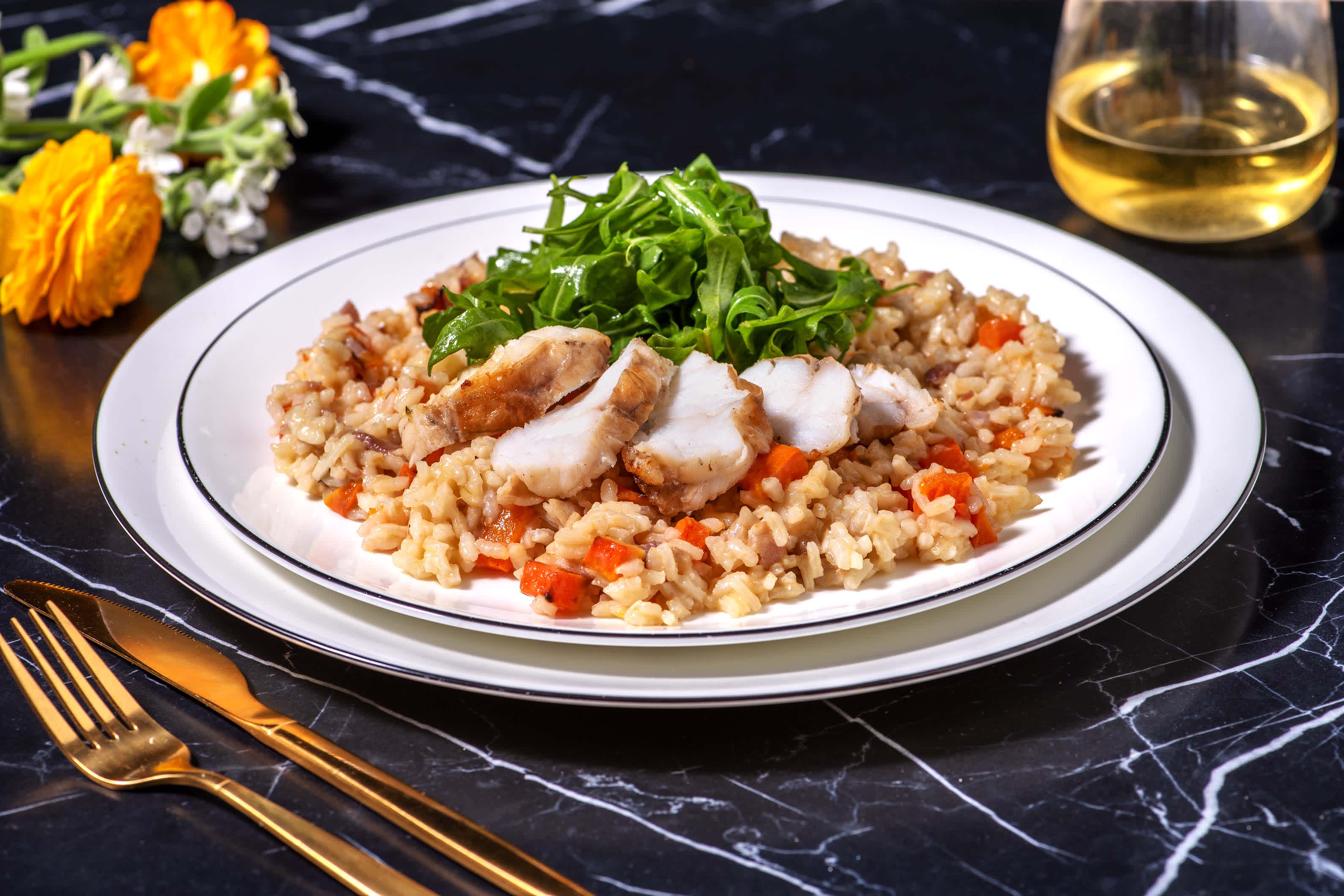 Monkfish, Bacon and Butternut Squash Risotto Recipe HelloFresh