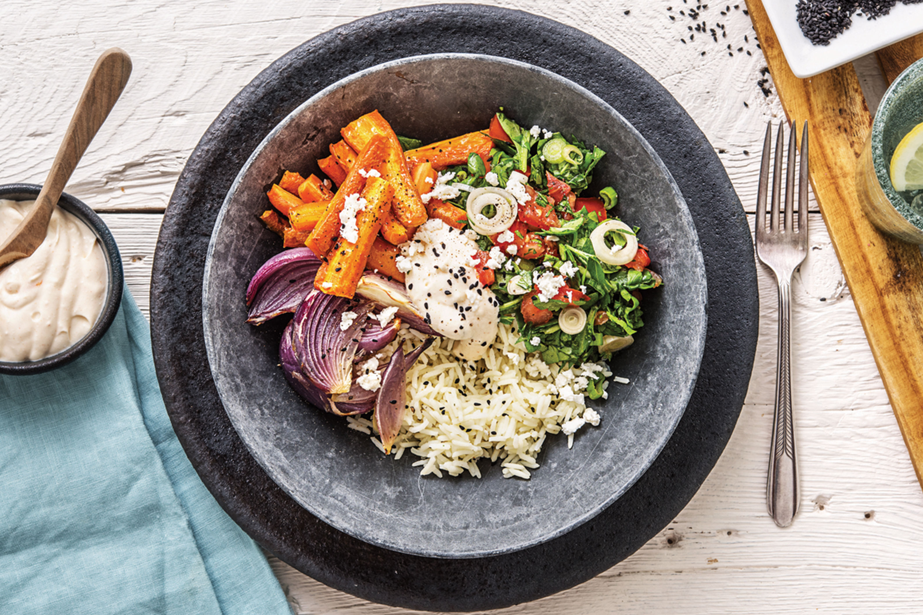 Moroccan Rice Bowl with Tabbouleh Recipe | HelloFresh