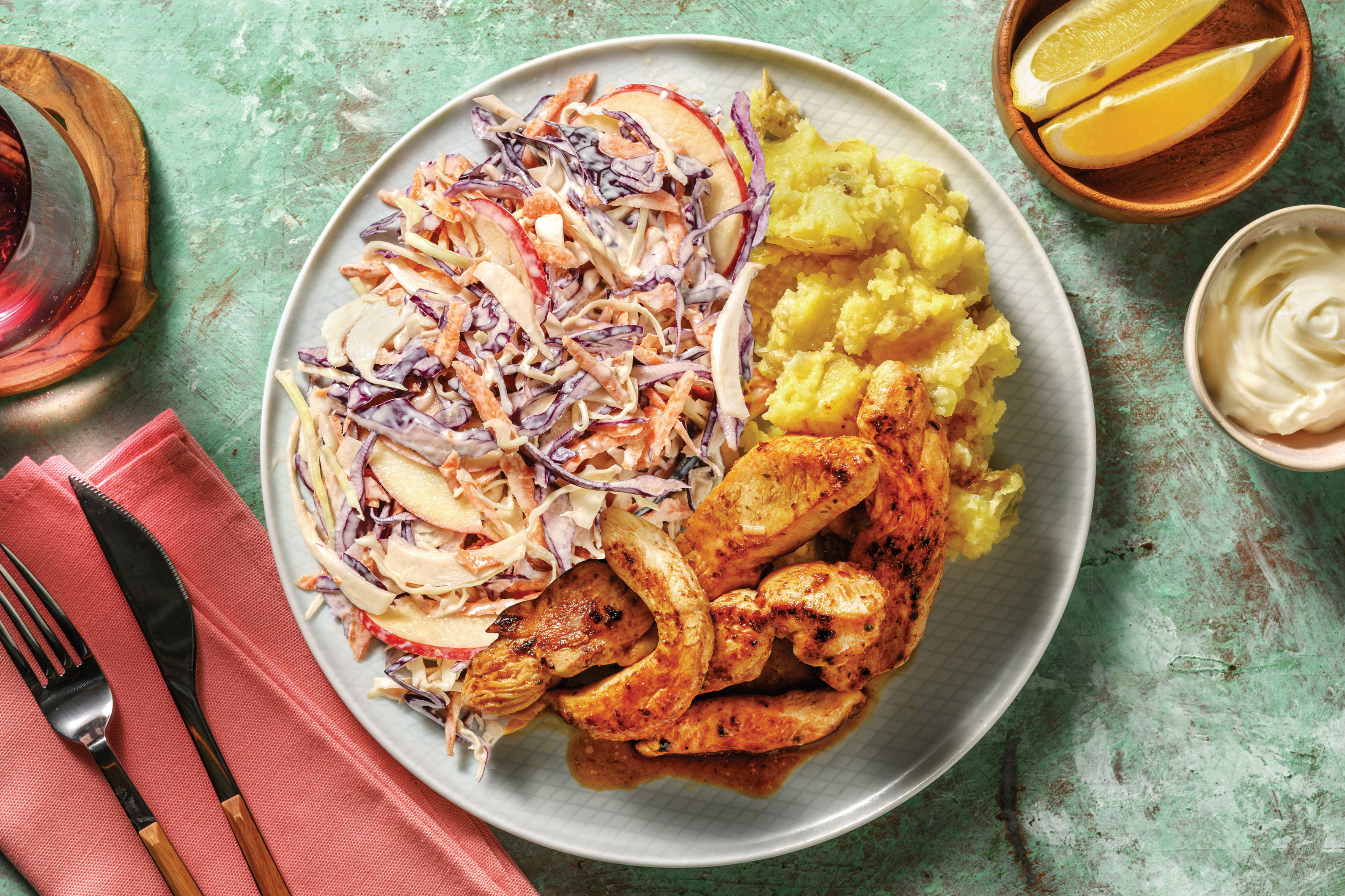 Nan's Chicken & Creamy Apple Slaw Recipe HelloFresh