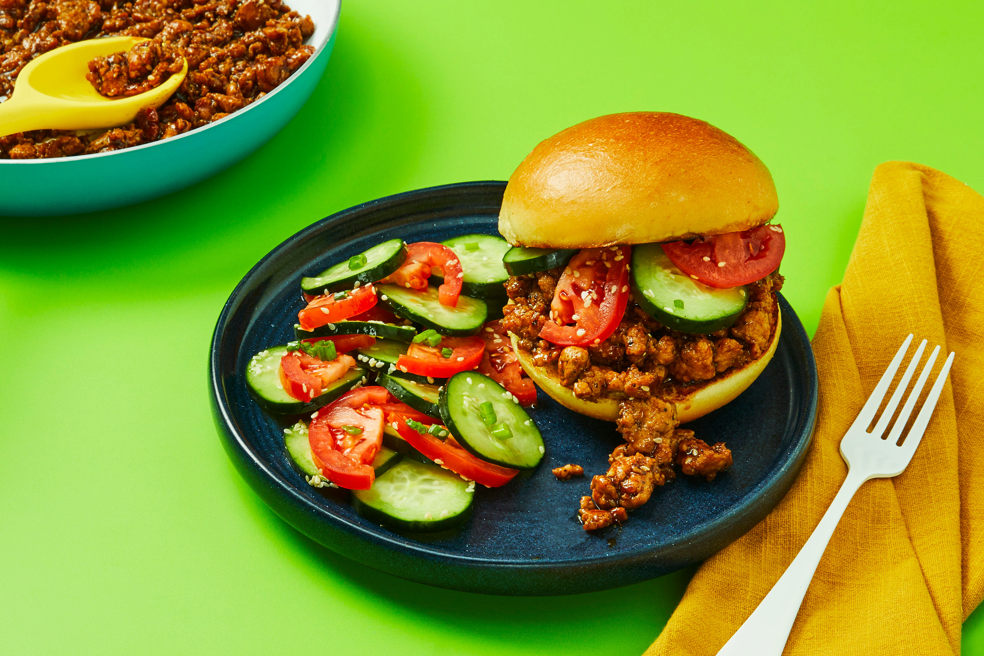 One Pan Sesame Turkey Sloppy Joes
