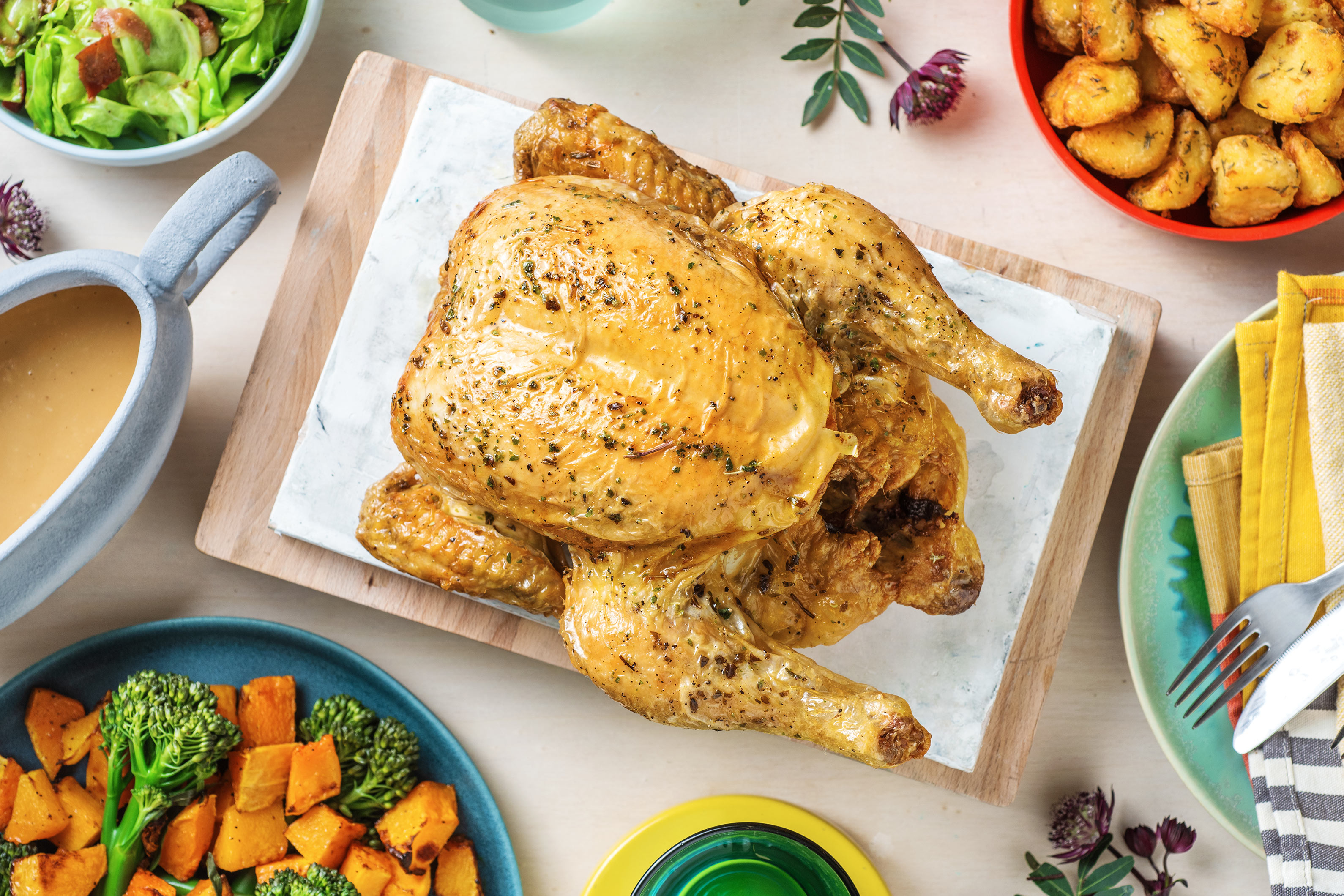 Oregano Roasted Chicken and Gravy Recipe HelloFresh