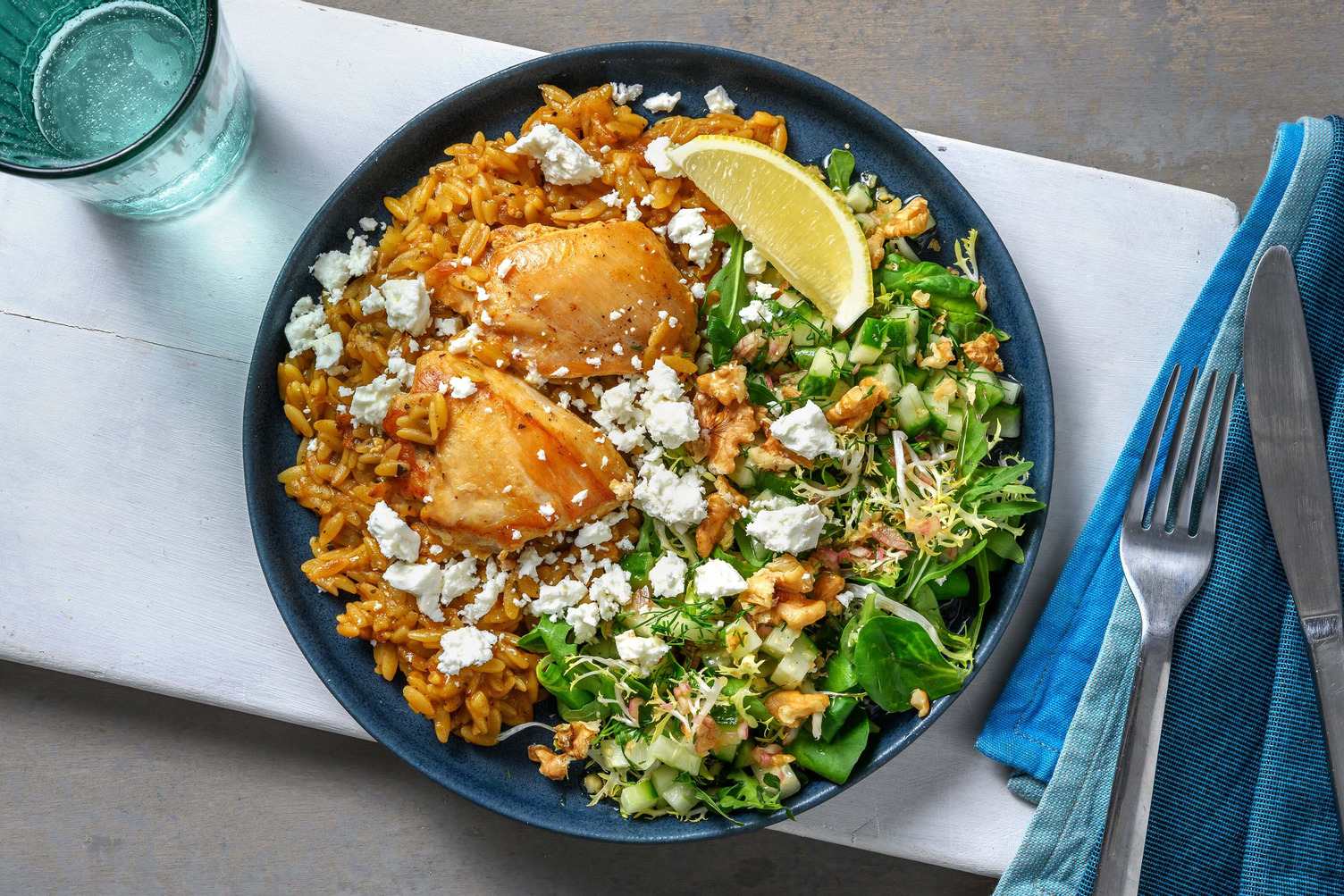 Orzo met kippendij, dille en witte kaas Recept HelloFresh Orzo met kippendij, dille en witte kaas Recept HelloFresh