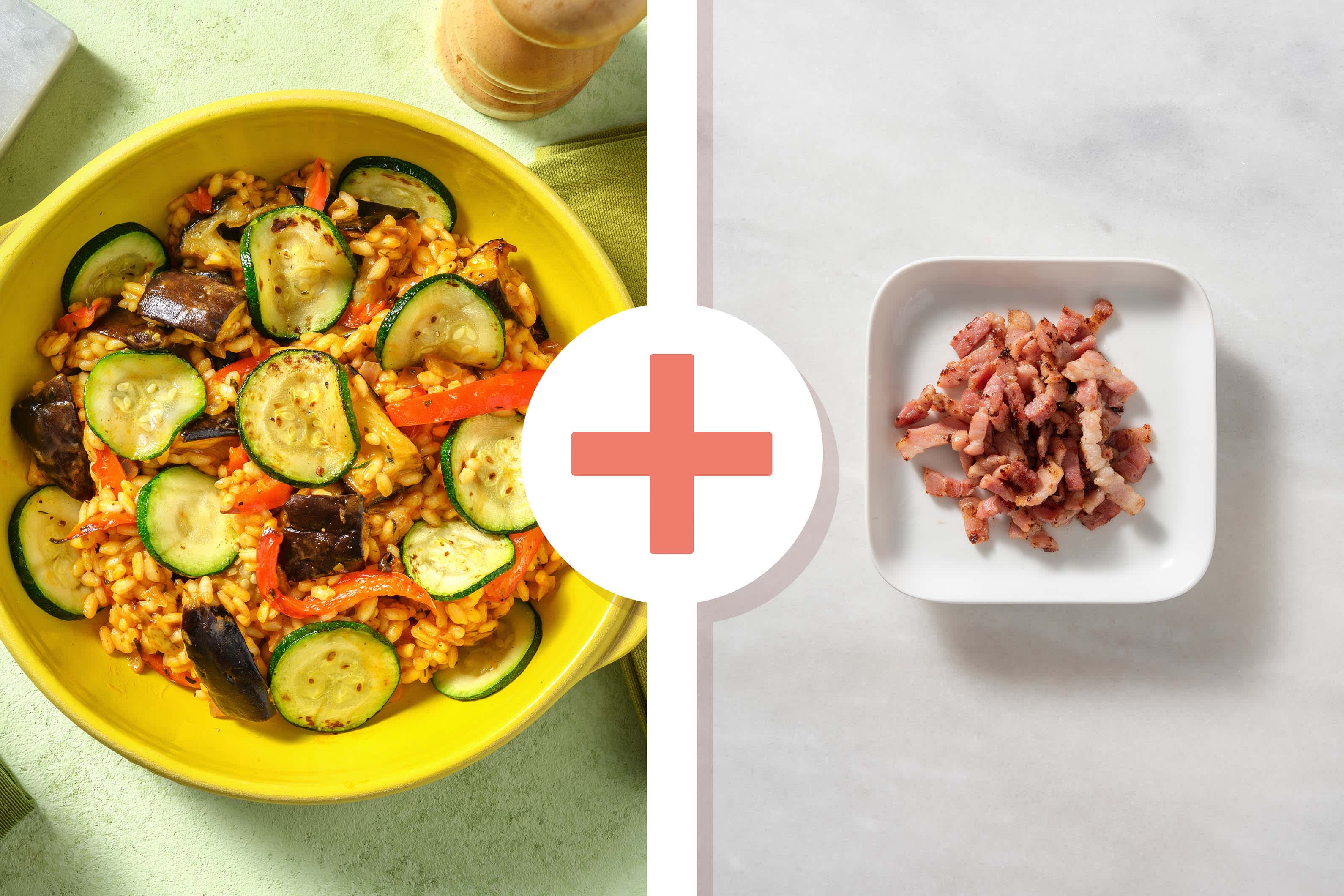 OvenBaked Ratatouille Risotto with Bacon Lardons Recipe HelloFresh