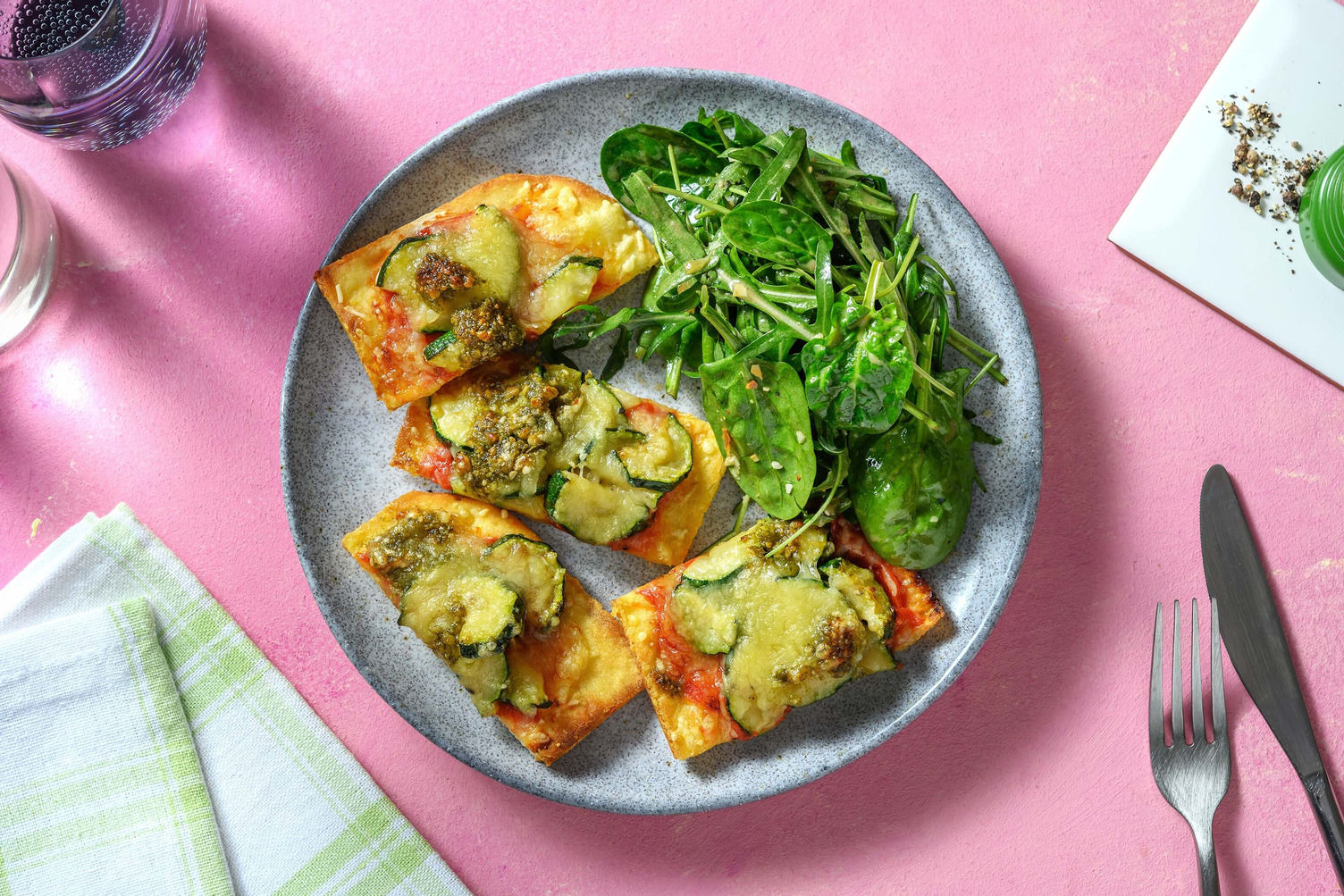 Zucchini and Pesto Flatbread Recipe HelloFresh