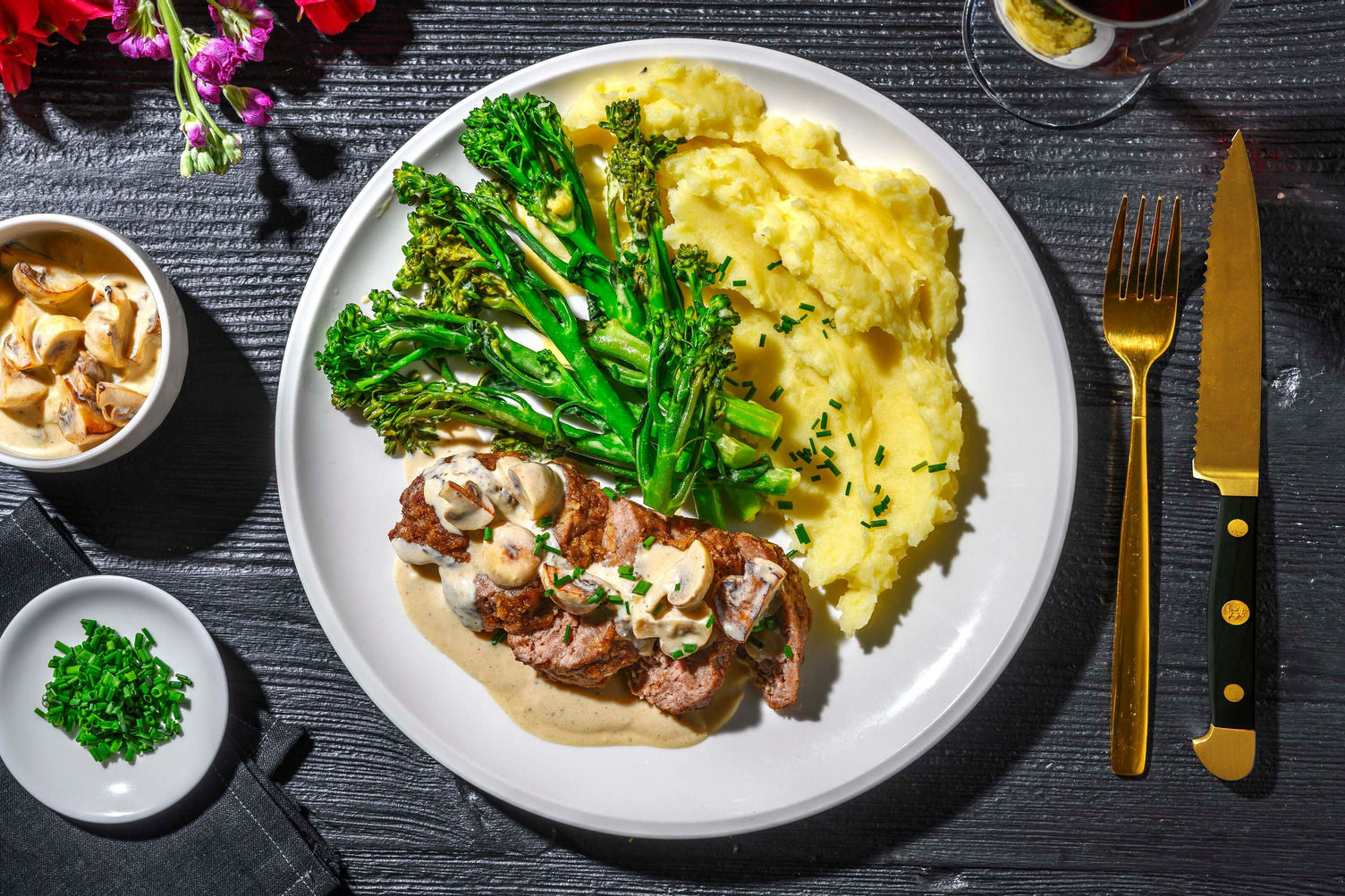 Bison Meatloaves in Mushroom Cream Sauce Recipe HelloFresh