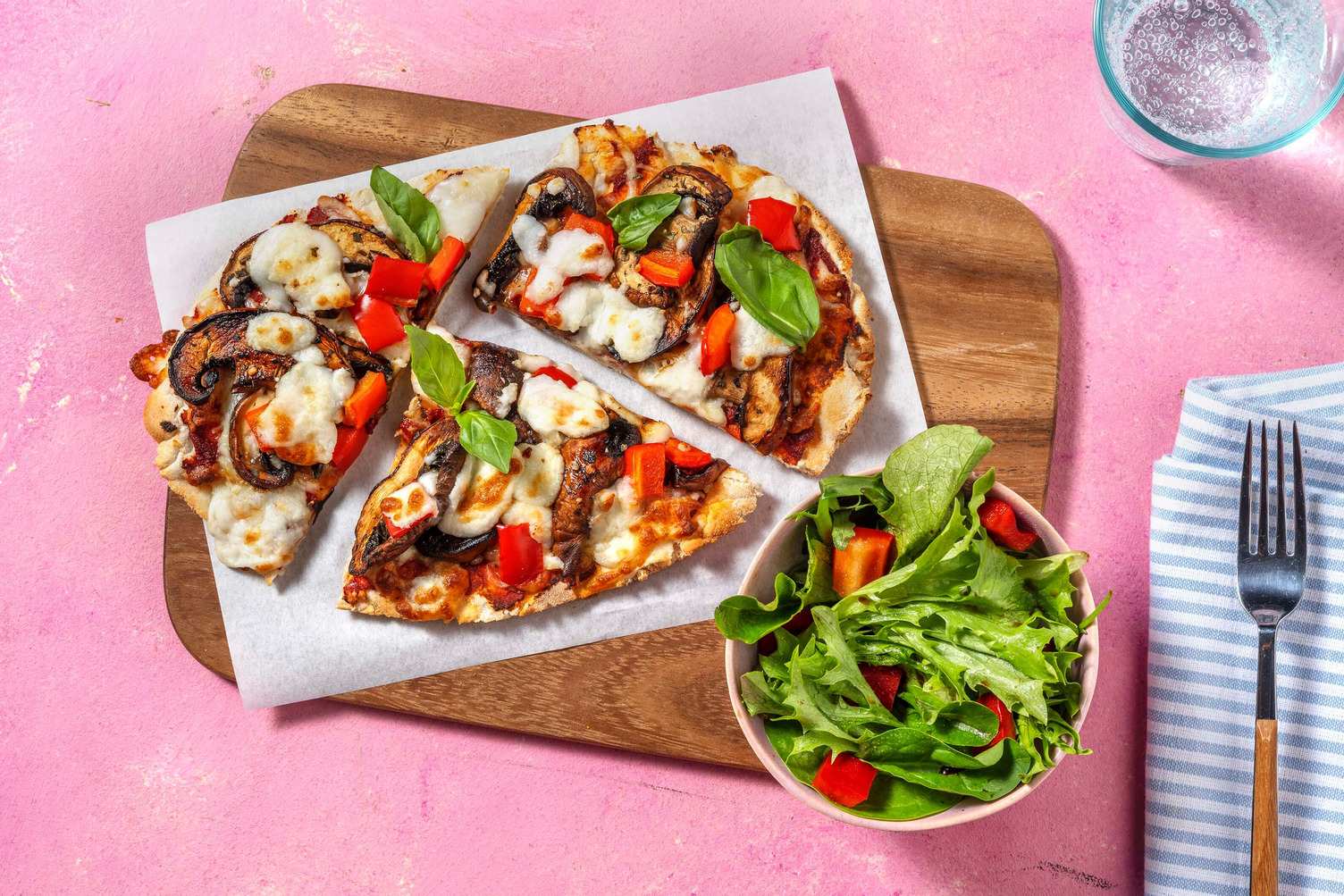Portobello and Goat Cheese Flatbreads Recipe HelloFresh