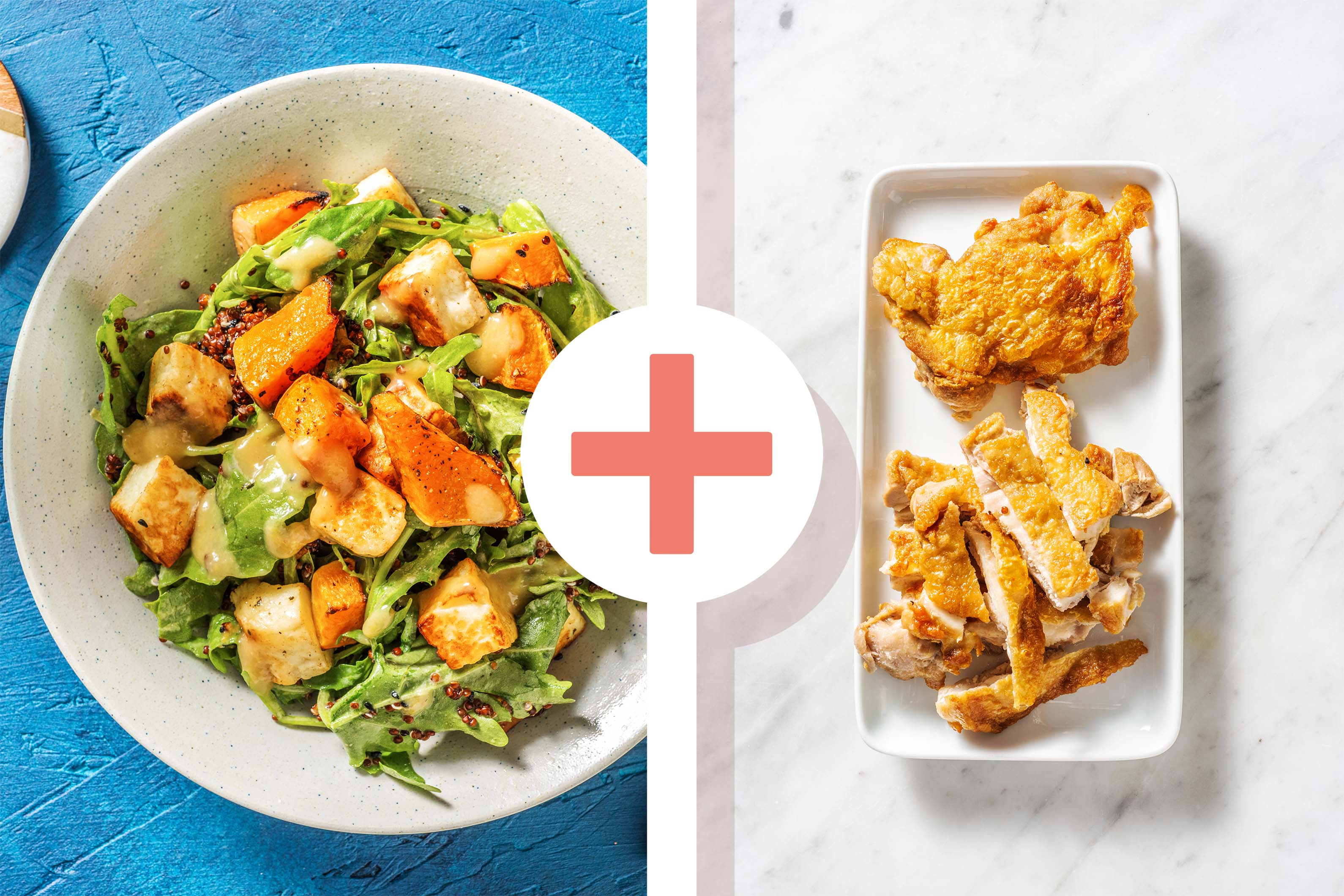 Chicken Thigh, Butternut, Quinoa & Halloumi Salad Recipe HelloFresh