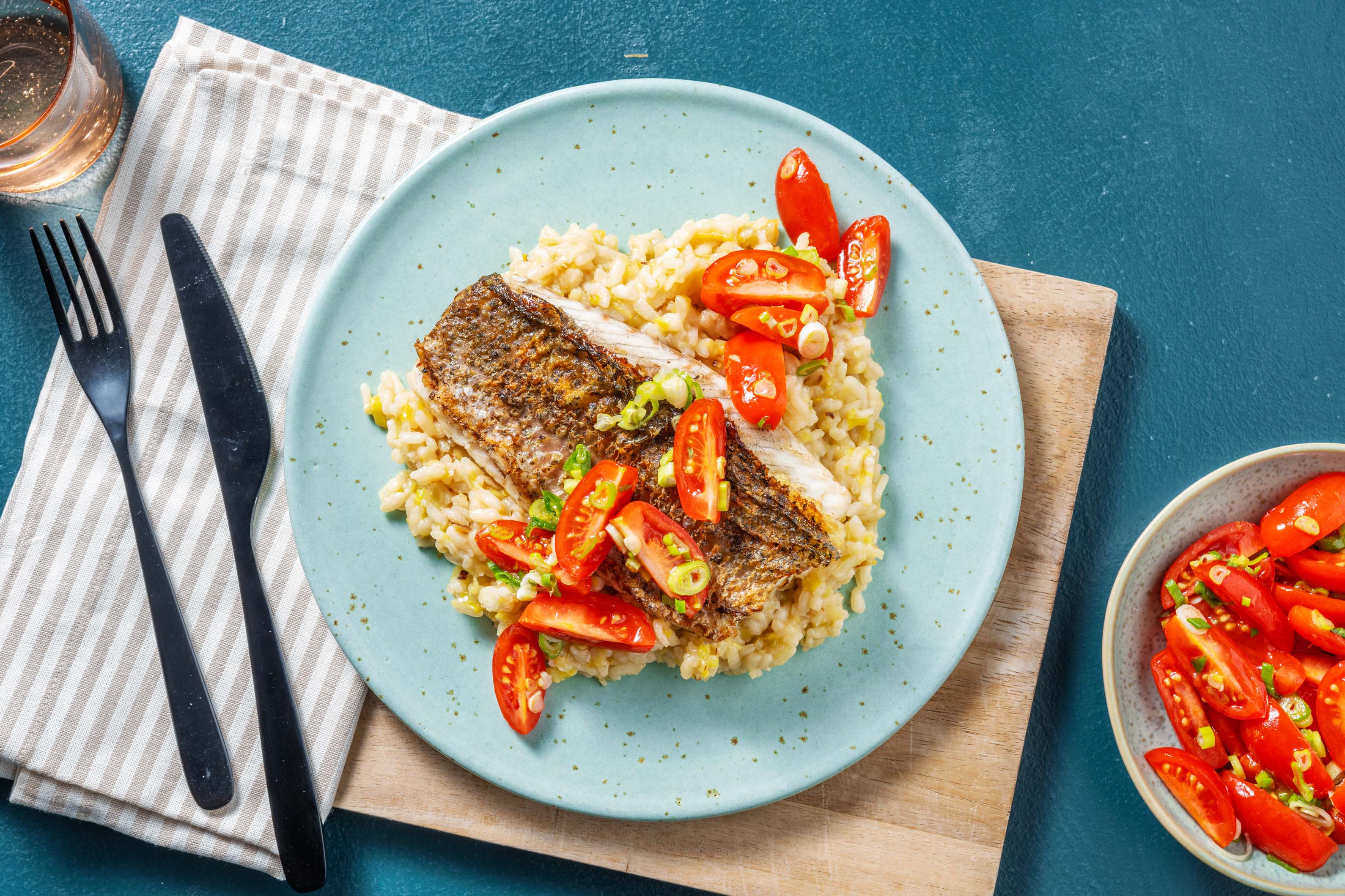Pan-Fried Sea Bass and Leek Risotto Recipe | HelloFresh