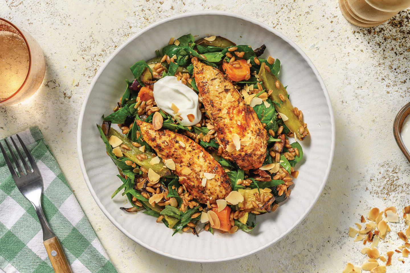 Paprika Chicken & Roast Veggie Freekeh Recipe | HelloFresh