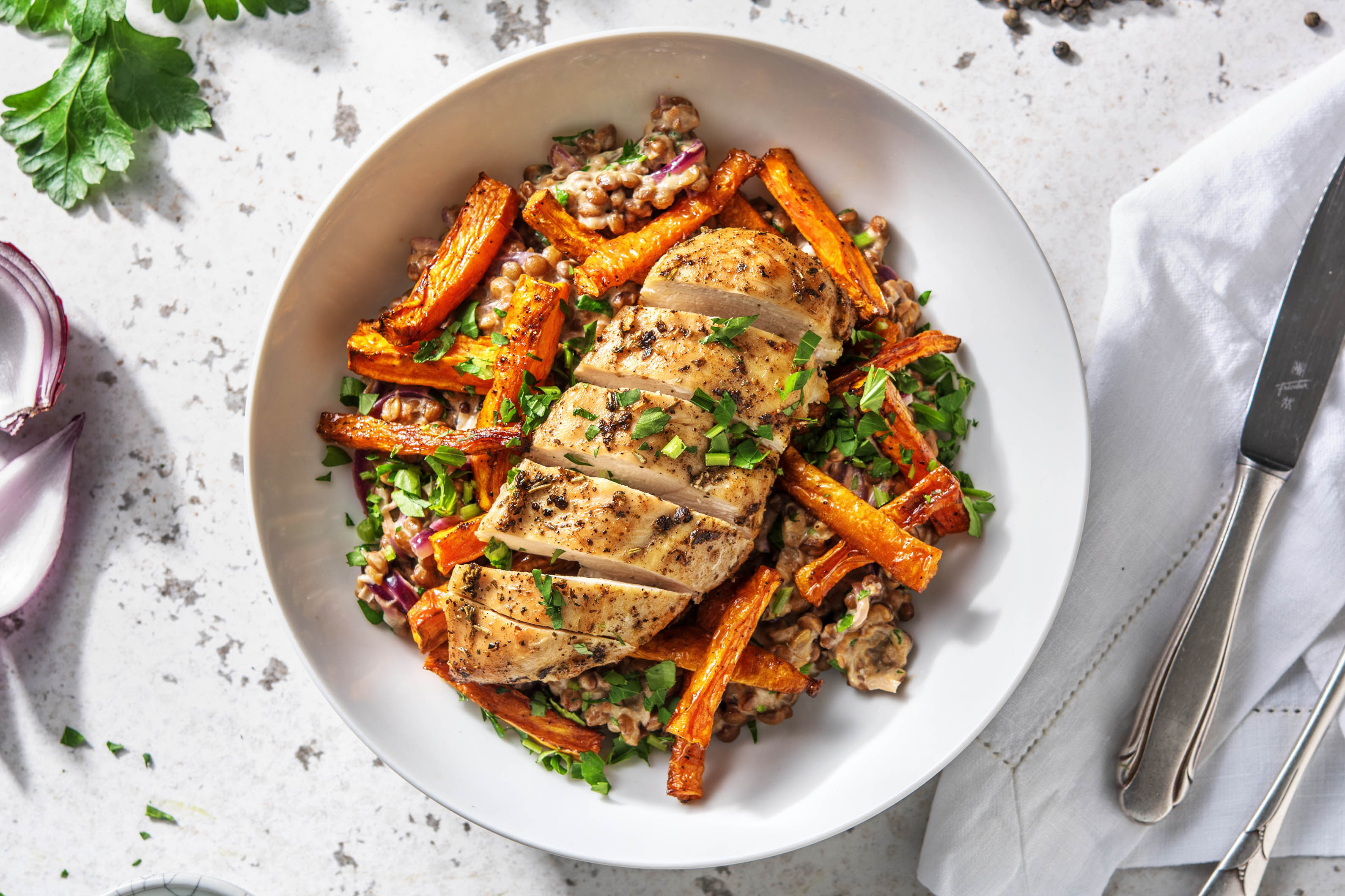 Spiced Chicken with Mustard Lentils Recipe HelloFresh