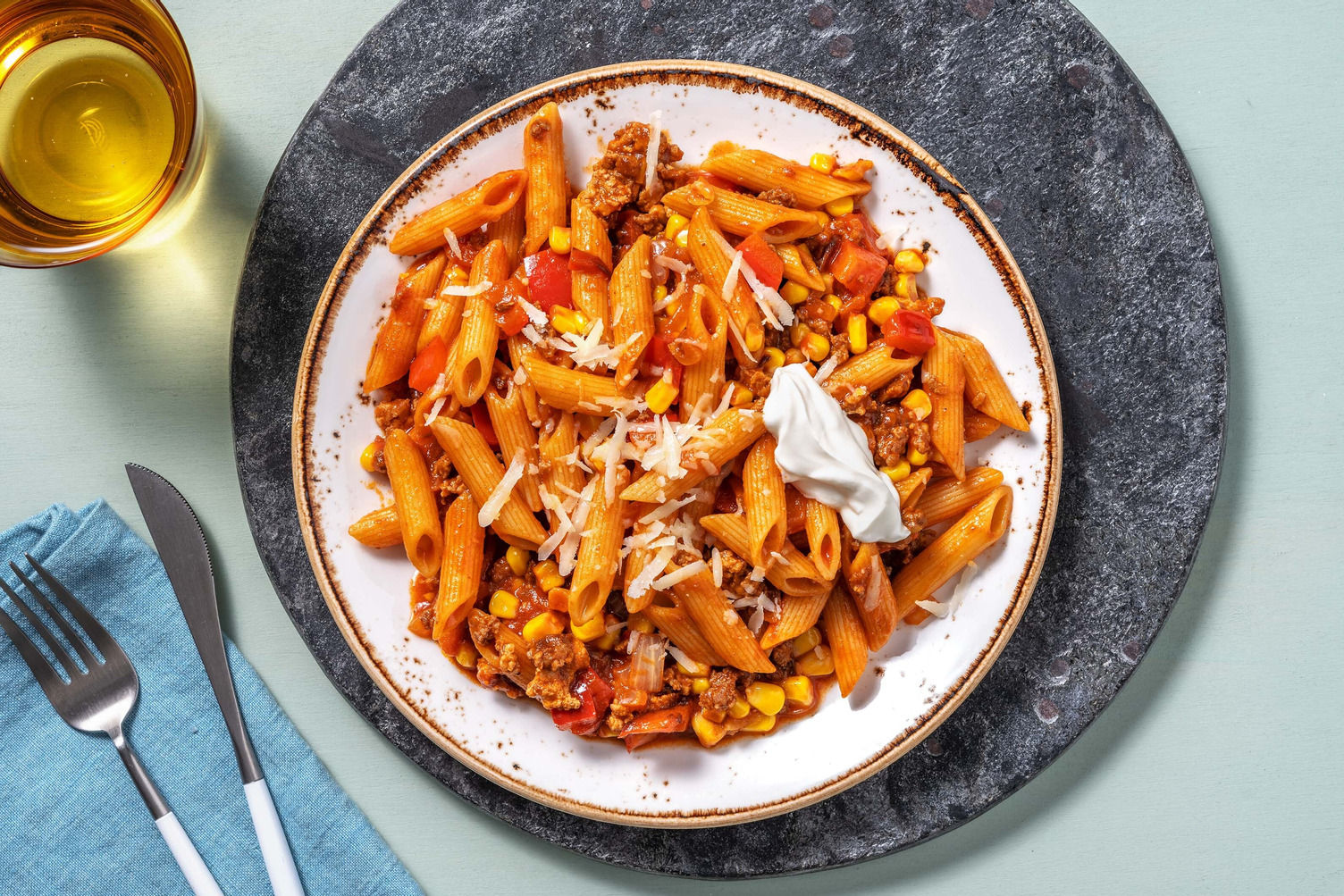 Snelle pasta met gehakt en Mexicaanse twist Recept | HelloFresh