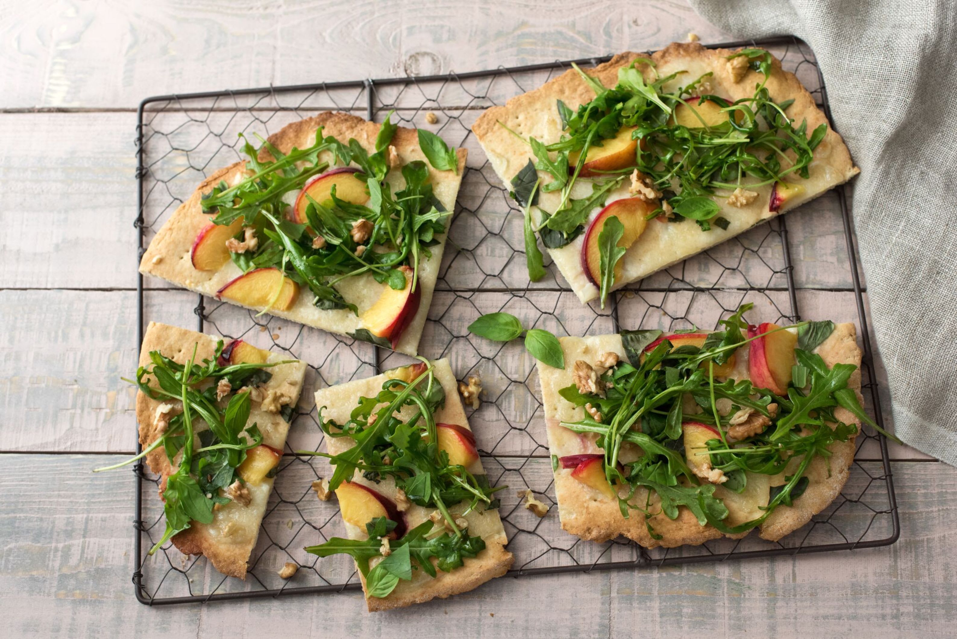 Peach and Mozzarella Flatbread Recipe HelloFresh