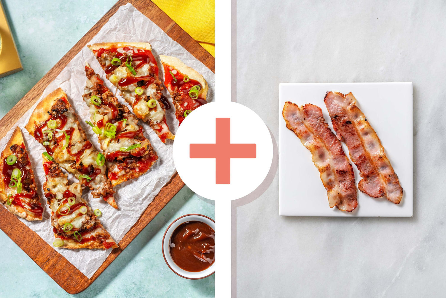 BBQ Beef, Mozzarella and Bacon Flatbread Pizzas Recipe HelloFresh