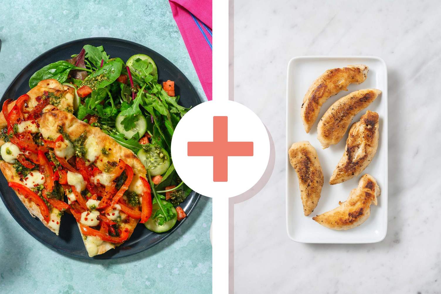 Pesto Bocconcini and Chicken Flatbread Pizzas Recipe HelloFresh