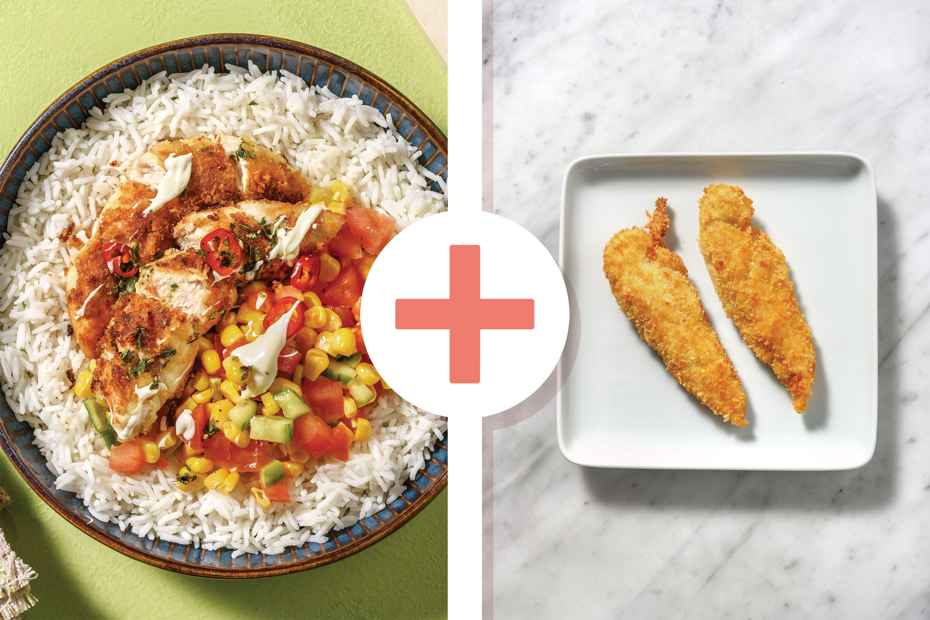 Double PlantBased Chick'n & Charred Corn Salsa Recipe HelloFresh