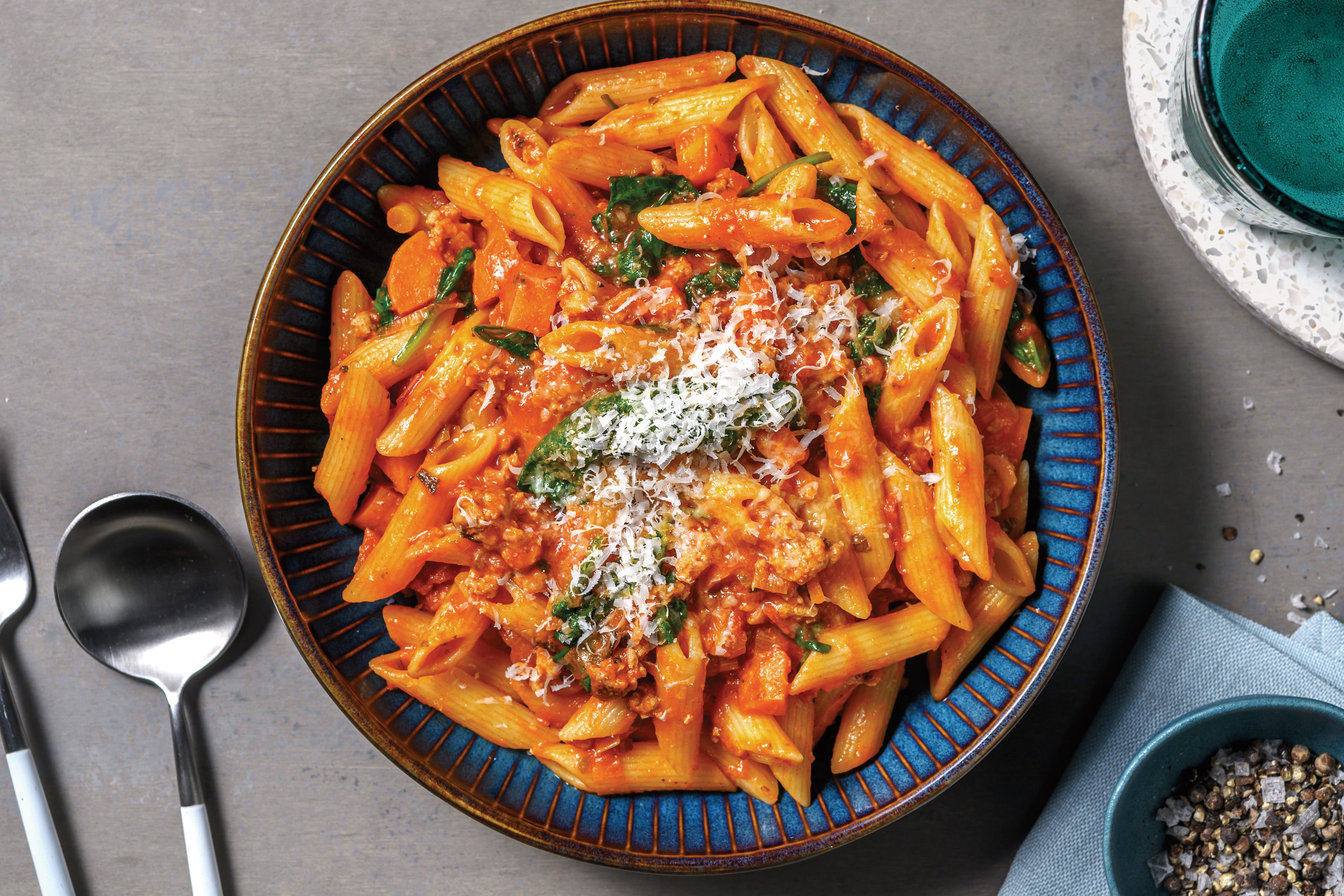 GarlicHerb Pork & Veggie Fusilli Recipe HelloFresh