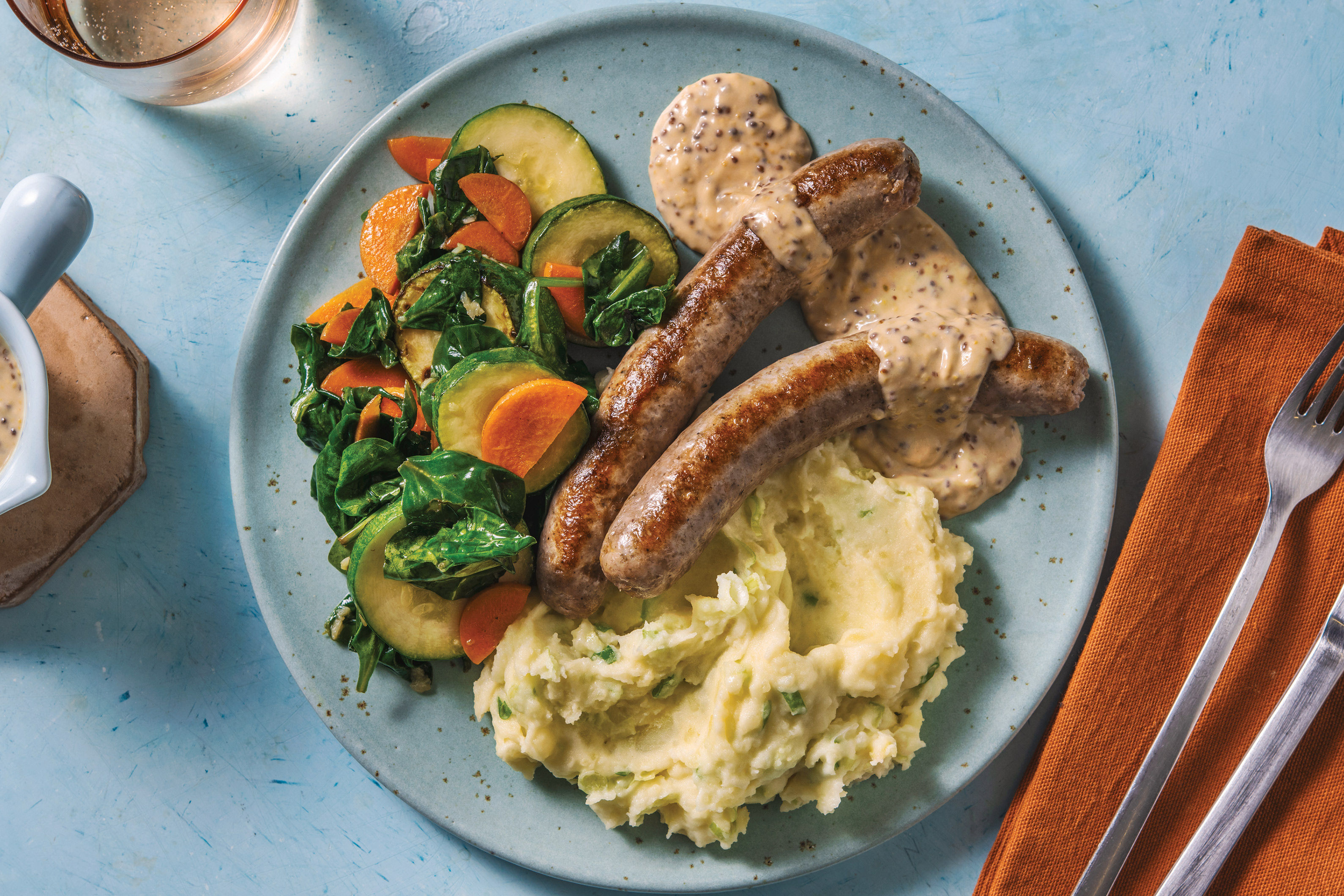 Pork Sausages & Creamy Mustard Sauce Recipe HelloFresh