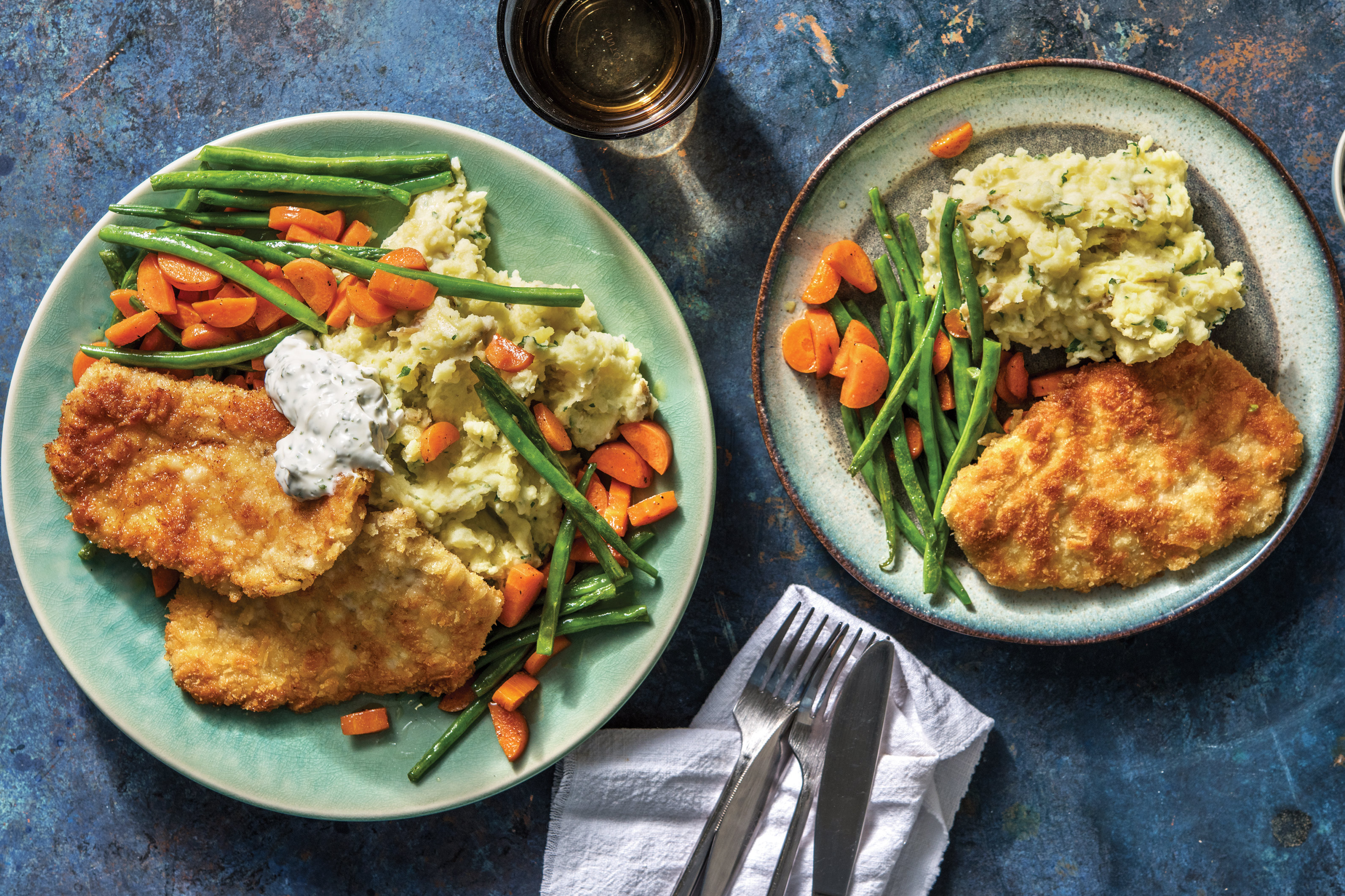 Chicken Schnitzel & Creamy Parsley Mash Recipe | HelloFresh