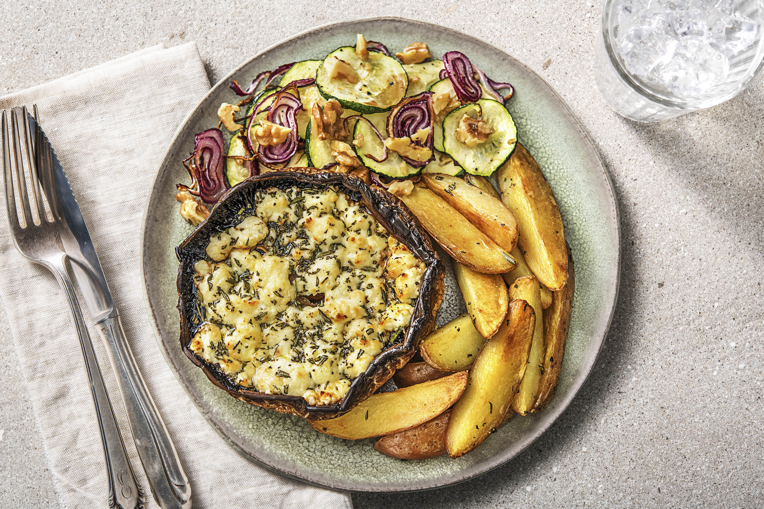 Portobello met geitenkaas en walnoten Recept HelloFresh