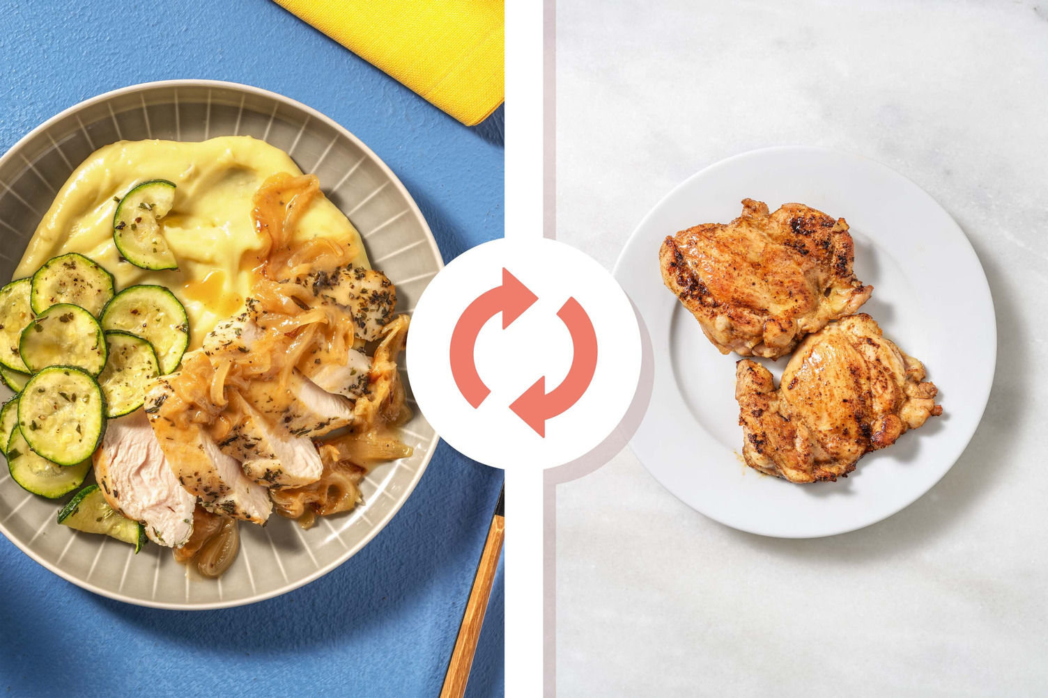 Thyme Chicken Thighs and Roasted Zucchini Recipe HelloFresh