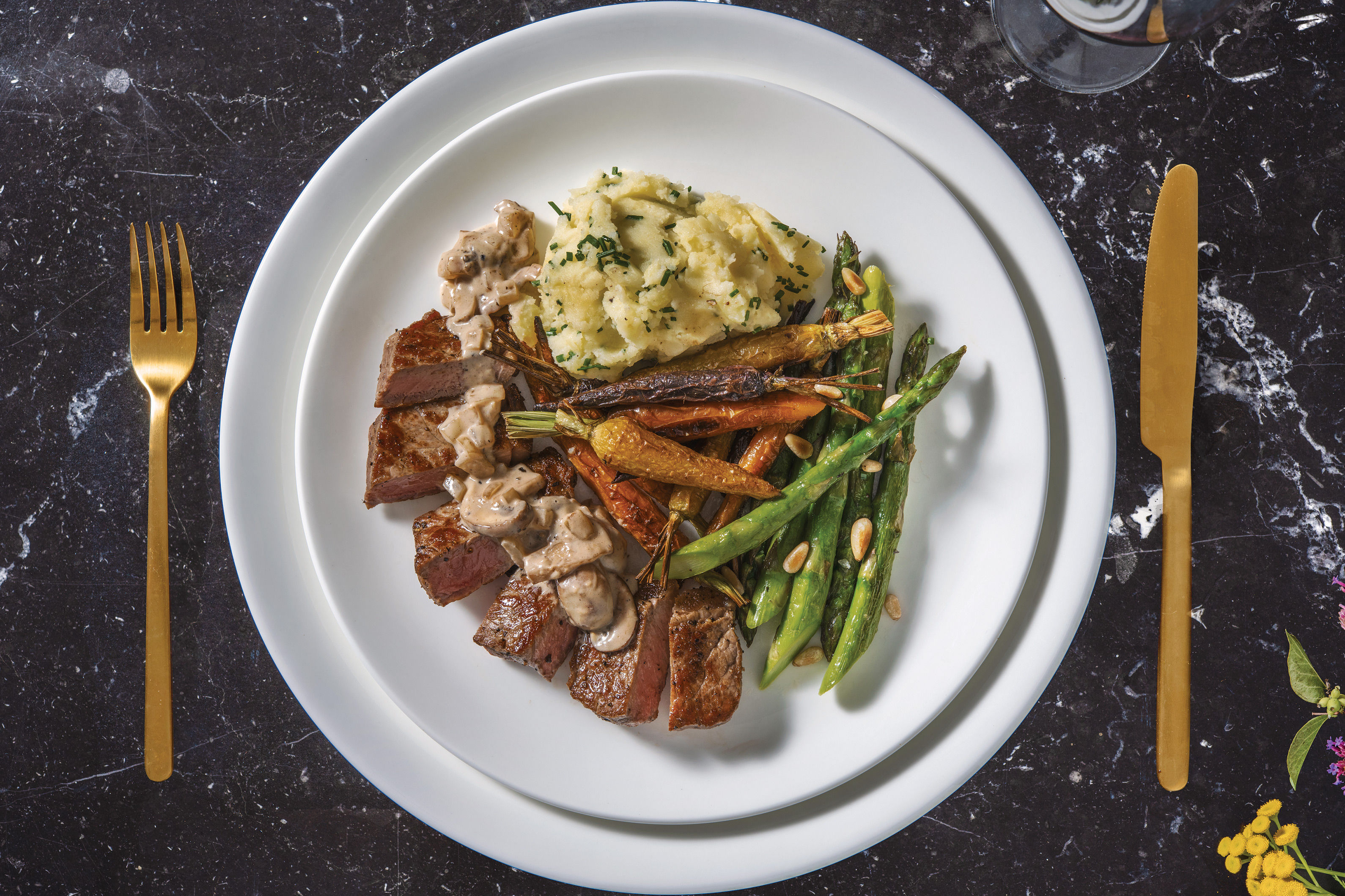 Premium Fillet Steak and Chive Mashed Potato Recipe | HelloFresh