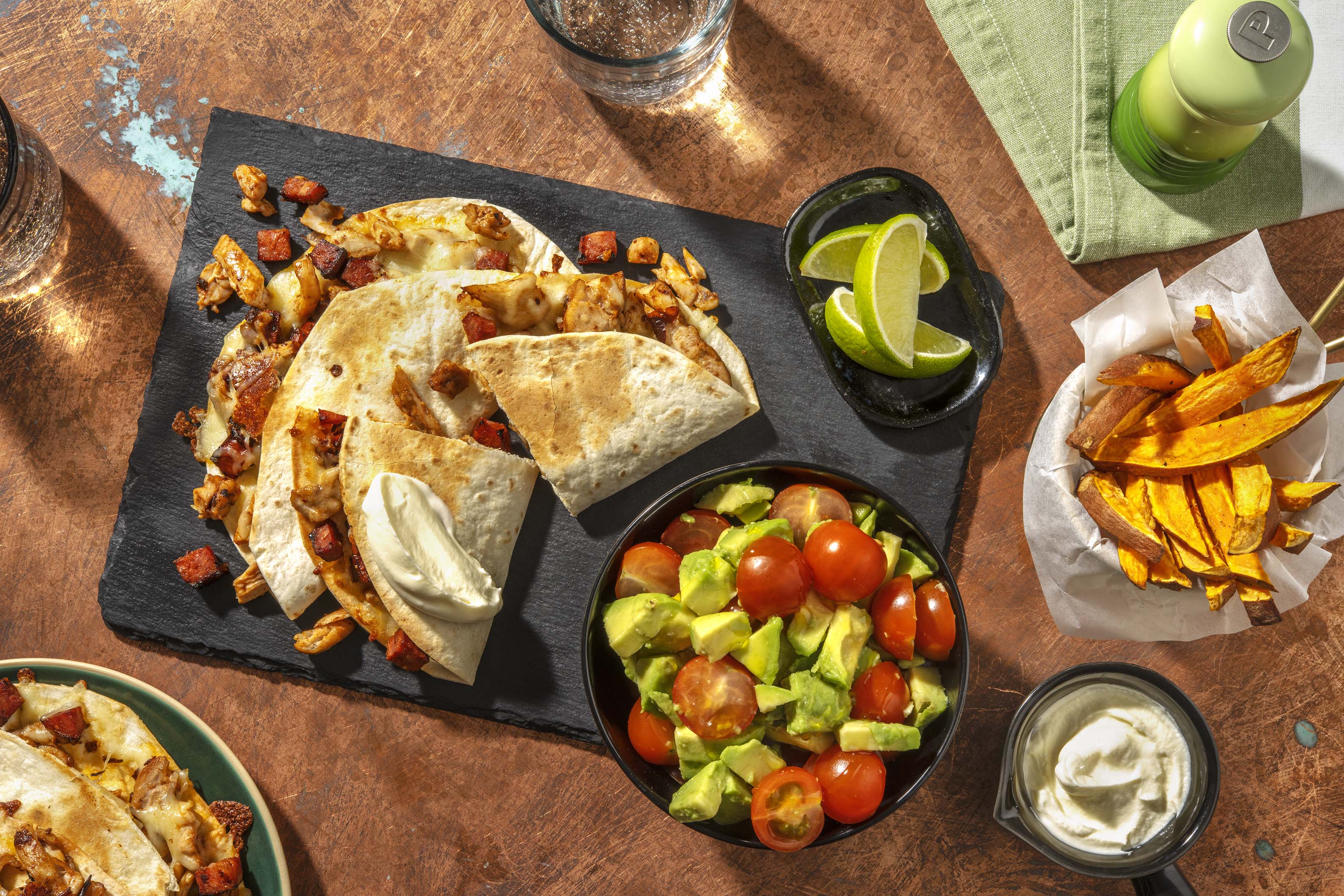 Pulled Chipotle Chicken and Chorizo Quesadillas Recipe HelloFresh