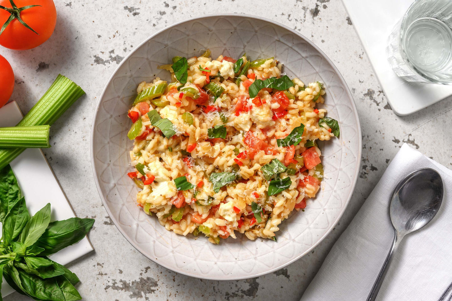 Risotto met buffelmozzarella en rode peper Recept HelloFresh