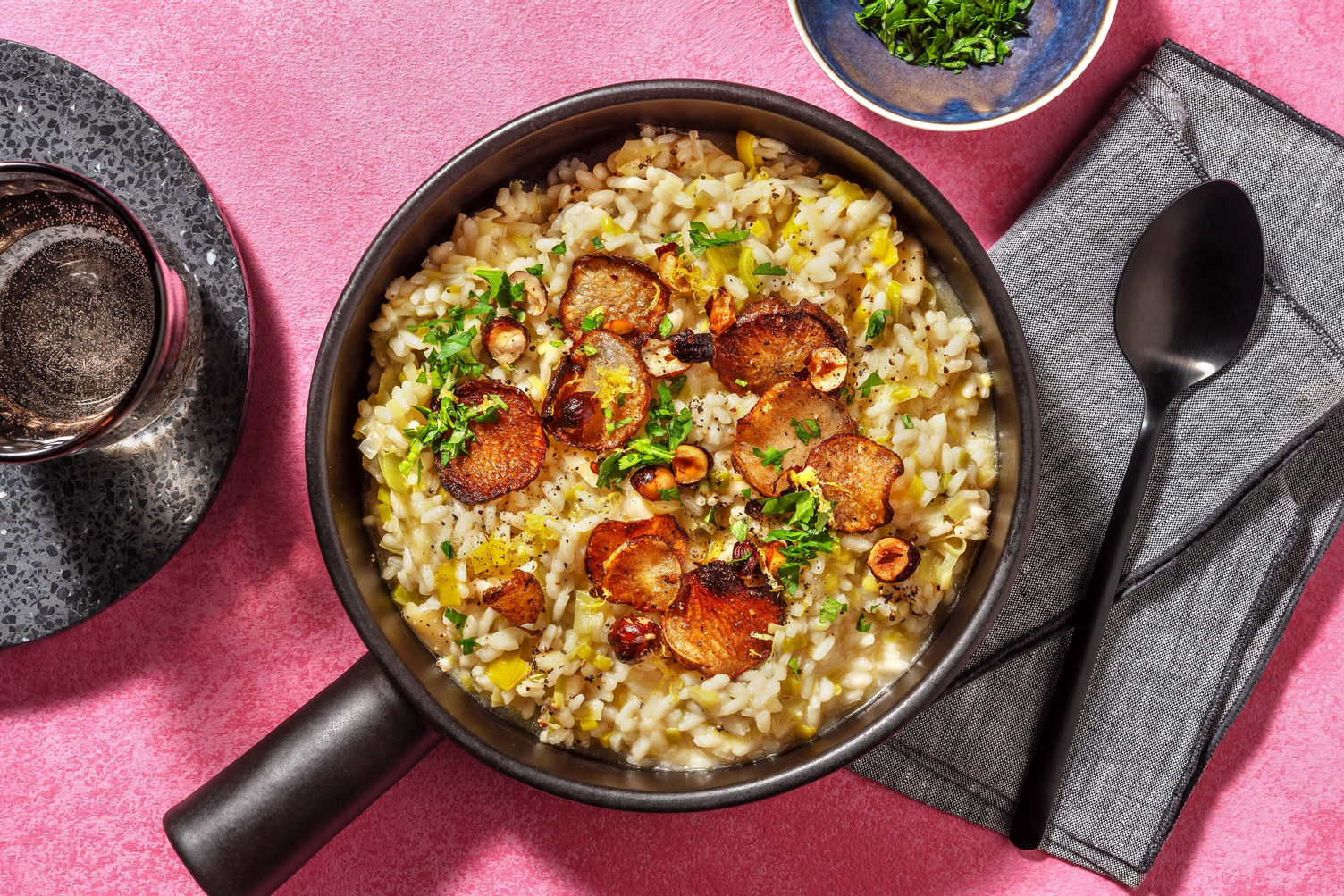 Risotto au topinambour croquant et Parmigiano Reggiano Recette HelloFresh