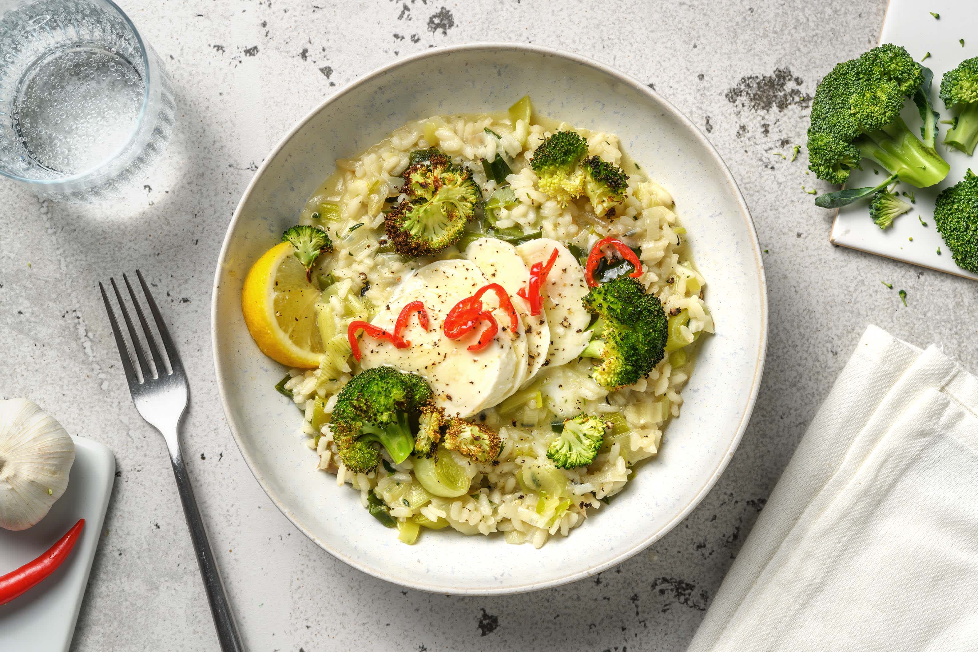Risotto au brocoli, poireau, pecorino et thym citronné Recette HelloFresh
