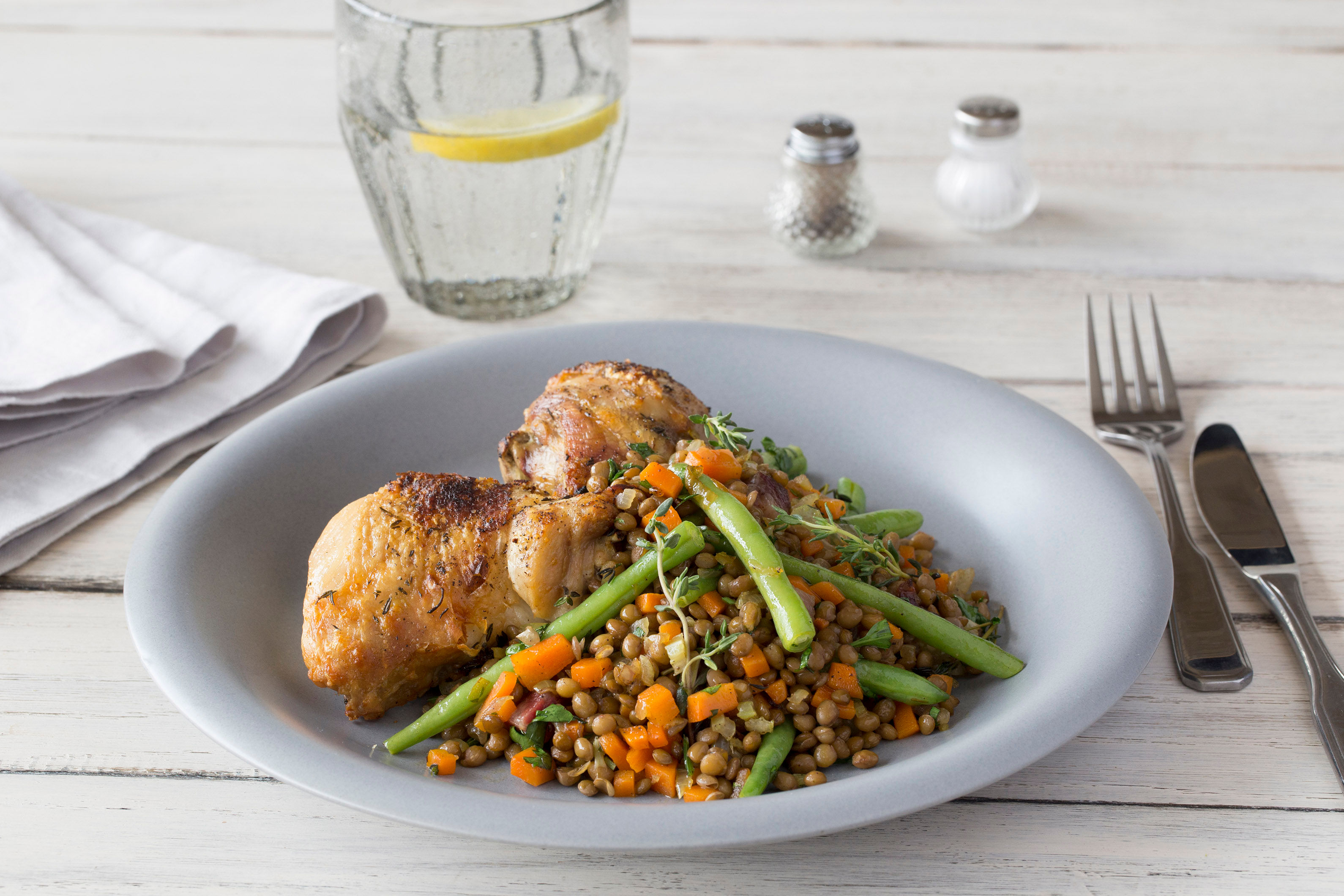 Roasted Chicken with Pancetta and Herbed Lentils Recipe HelloFresh