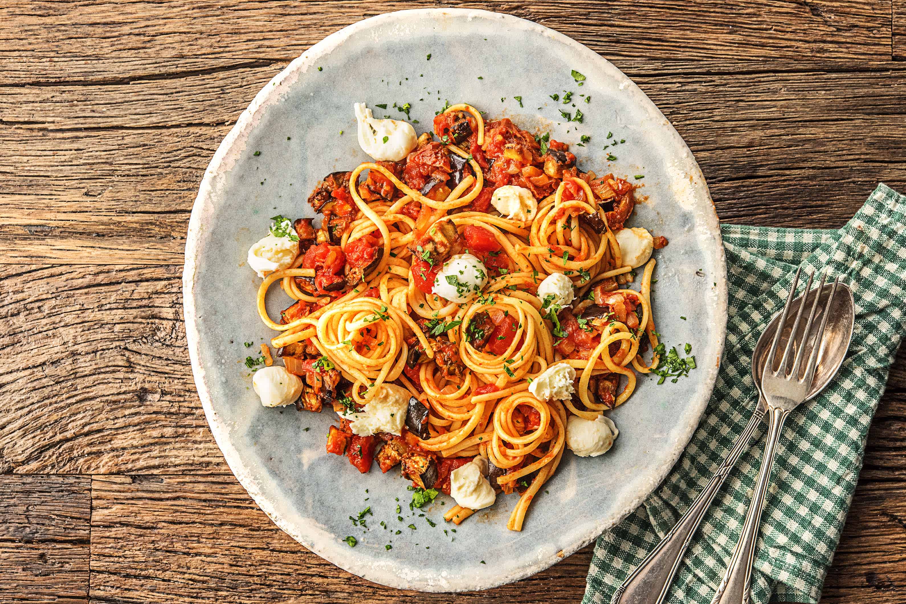 Roasted Eggplant Linguine with SunDried Tomatoes Recipe HelloFresh