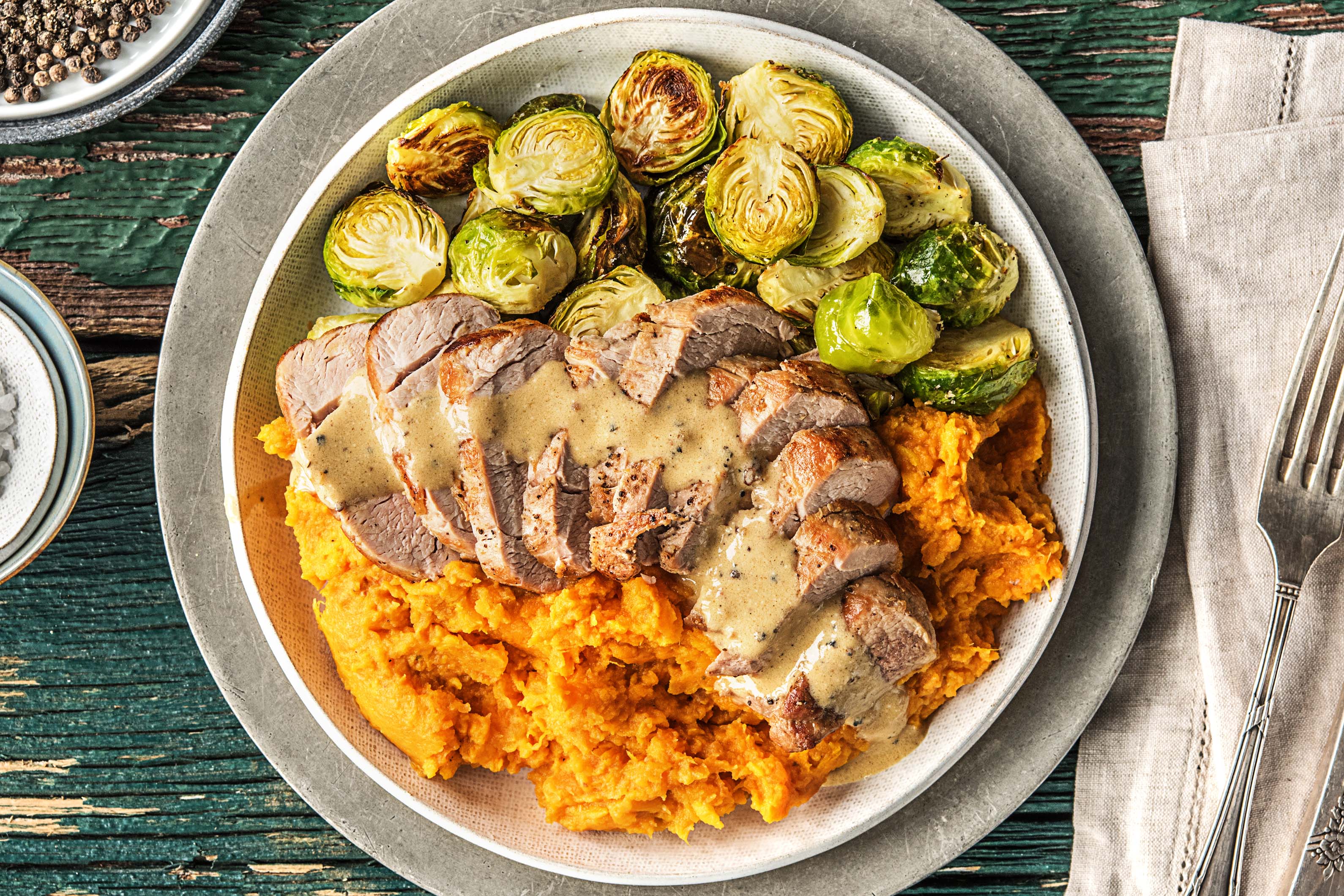 Roasted Pork and Peppercorn Sauce Recipe HelloFresh