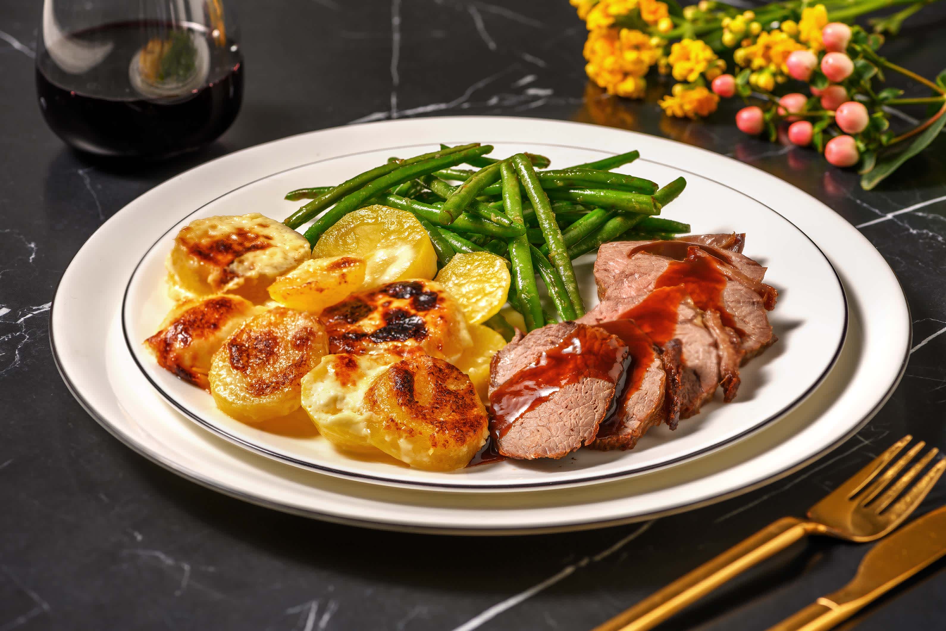 Rosemary Lamb Loin and Red Wine Jus Recipe HelloFresh